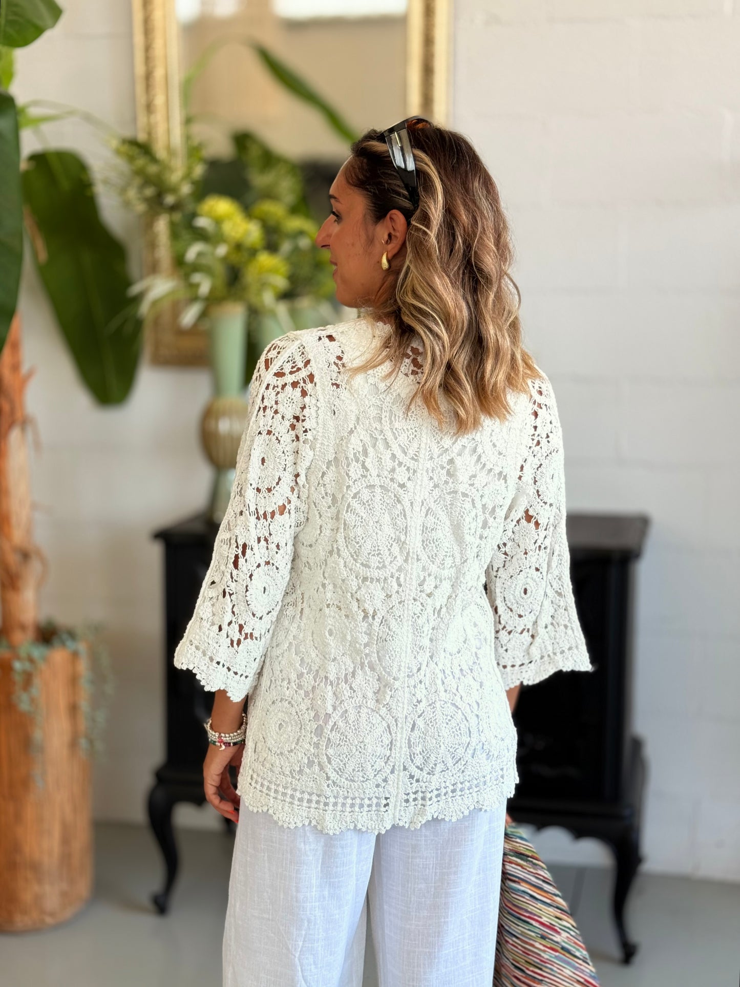 Kimono Crochet Bianco