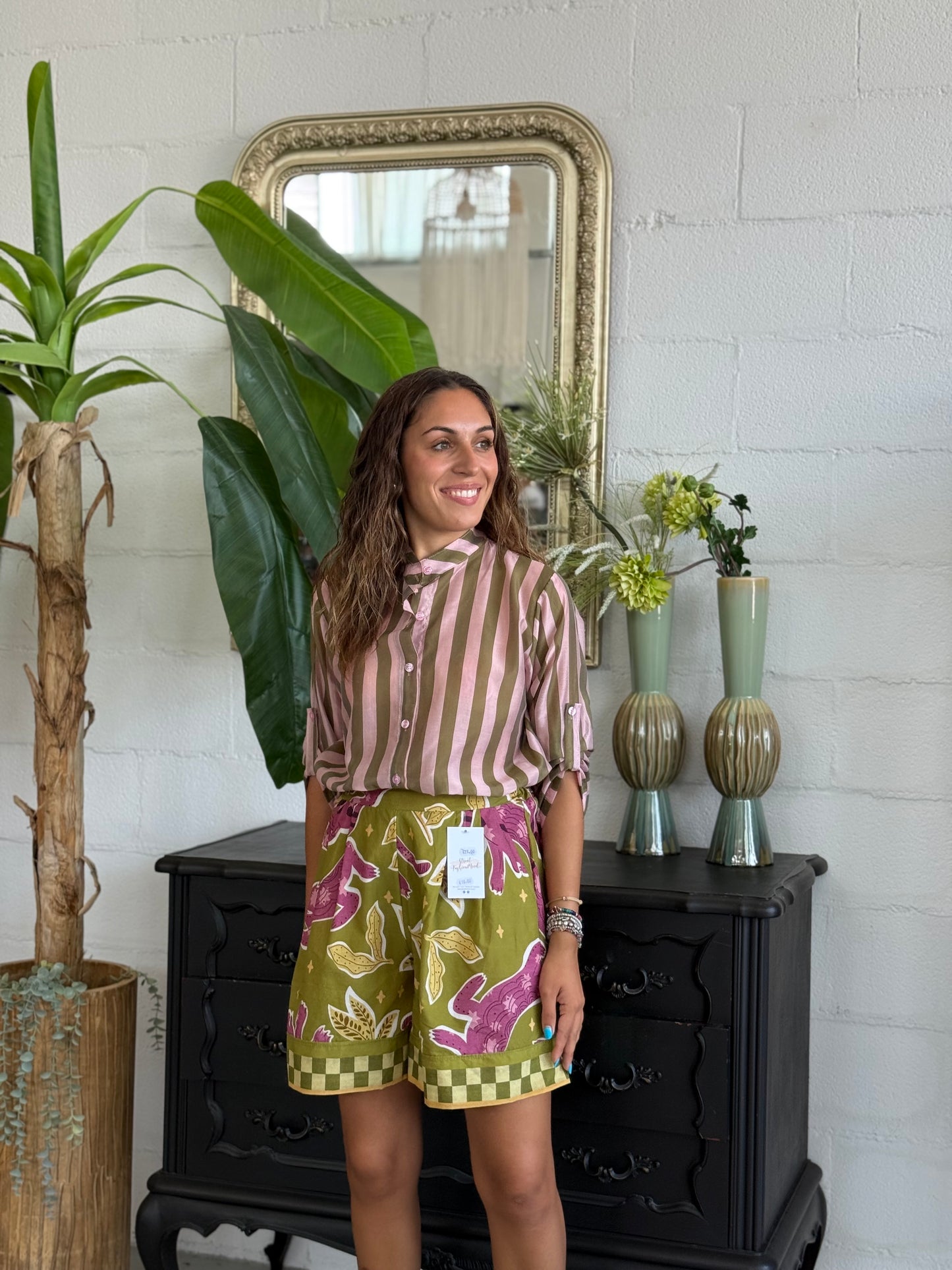 Camicia MUST Rosa/Verde