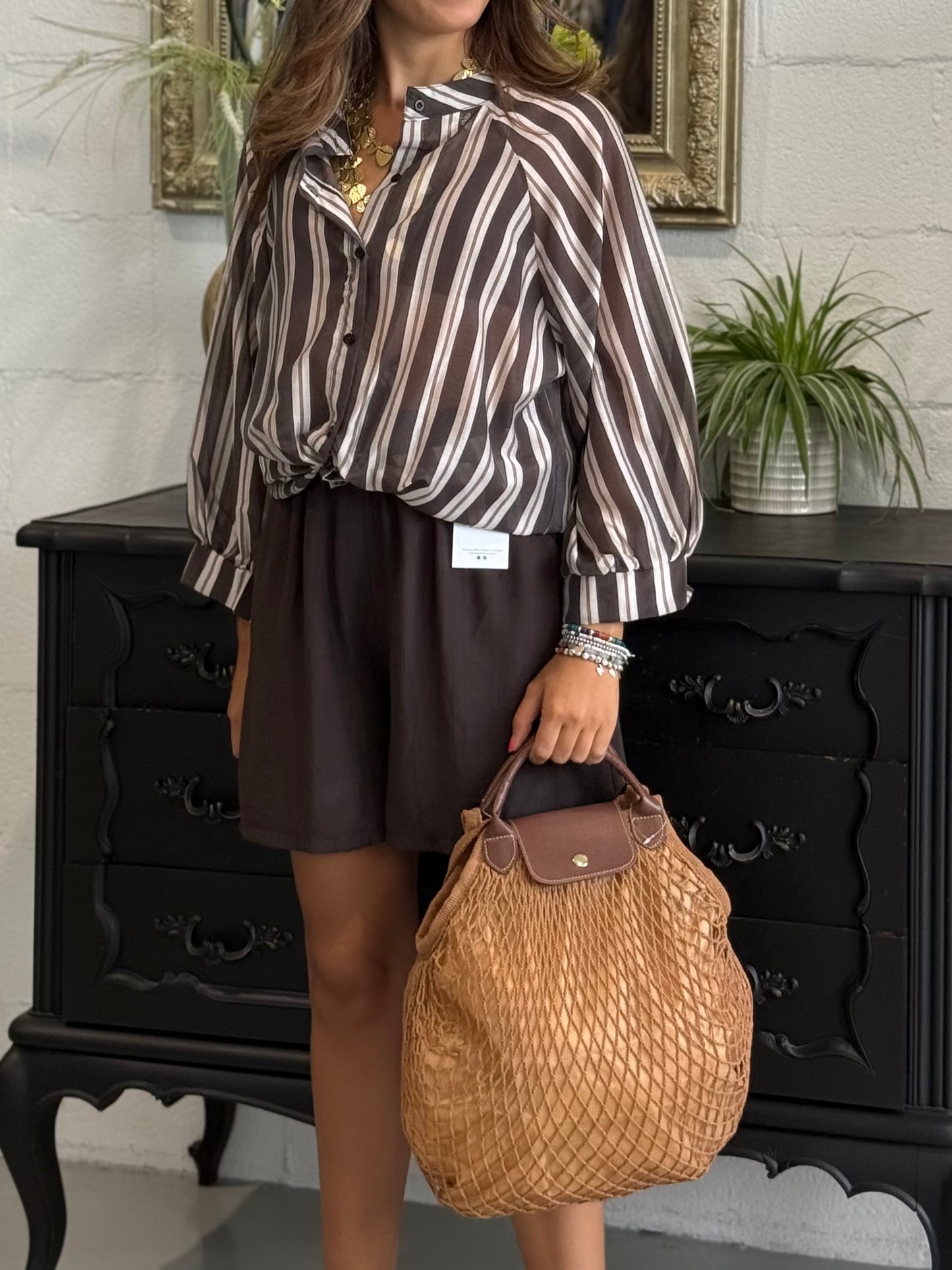 Borsa a rete stile Longchamp