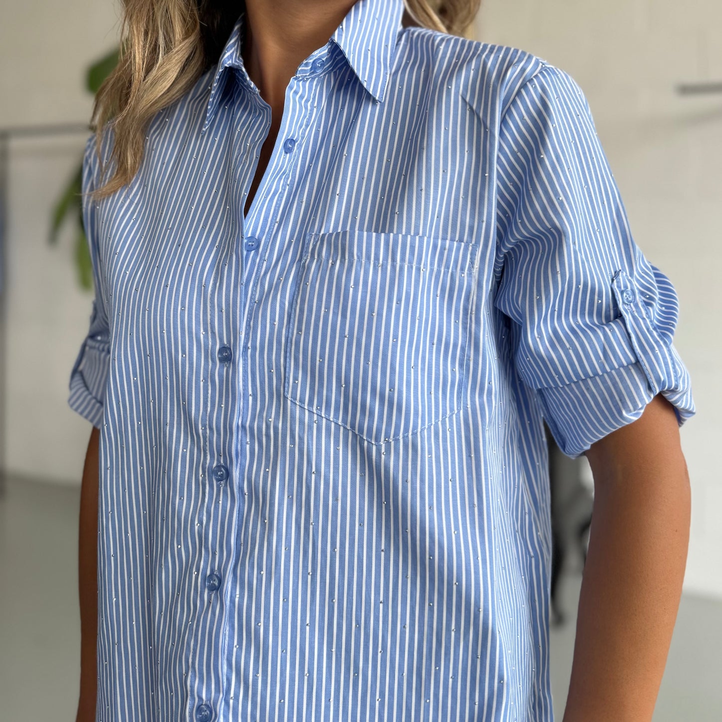 Camicia Must a Righe con strass