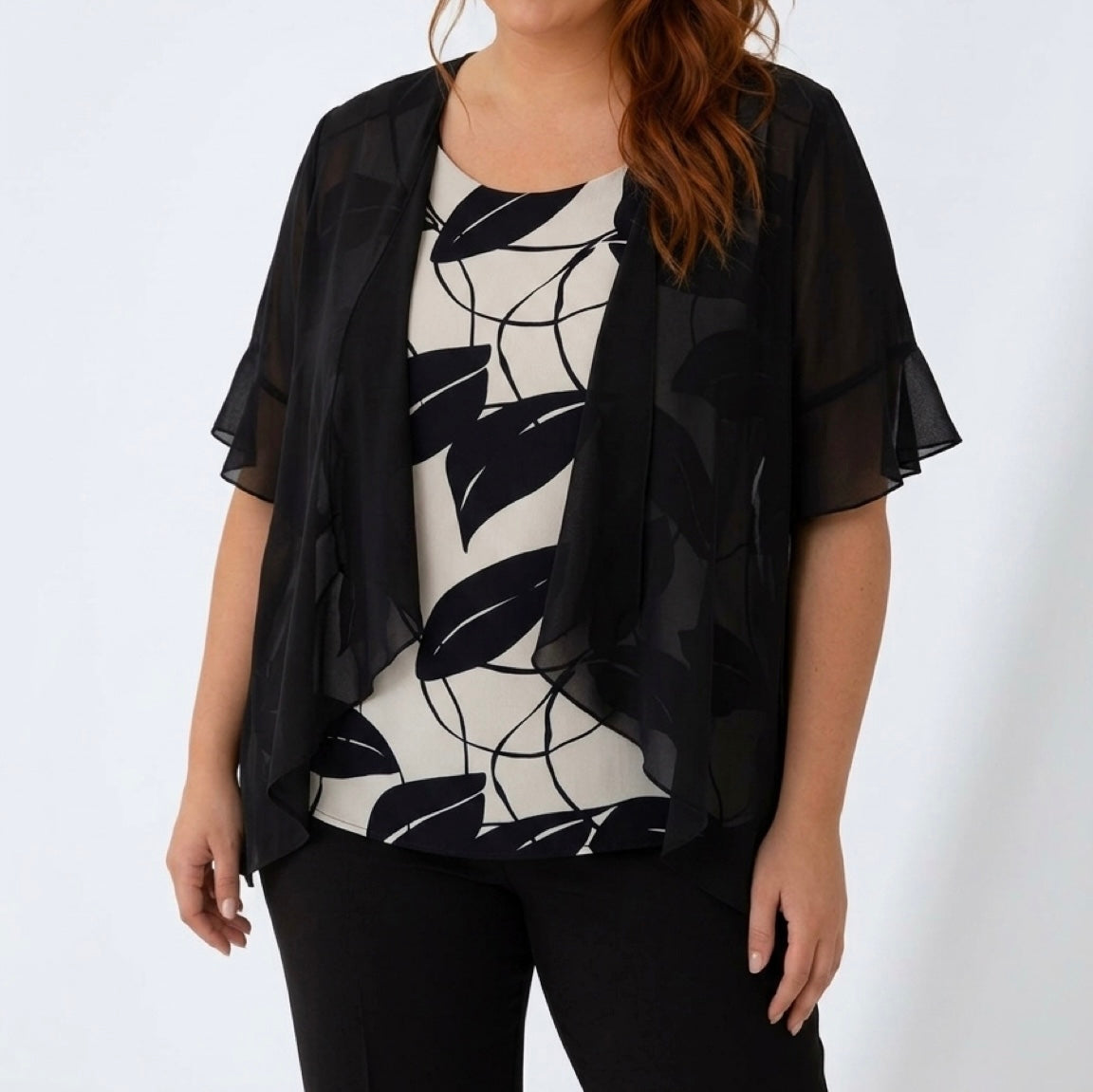 Camicia floreale con blusa attaccata modello curvy