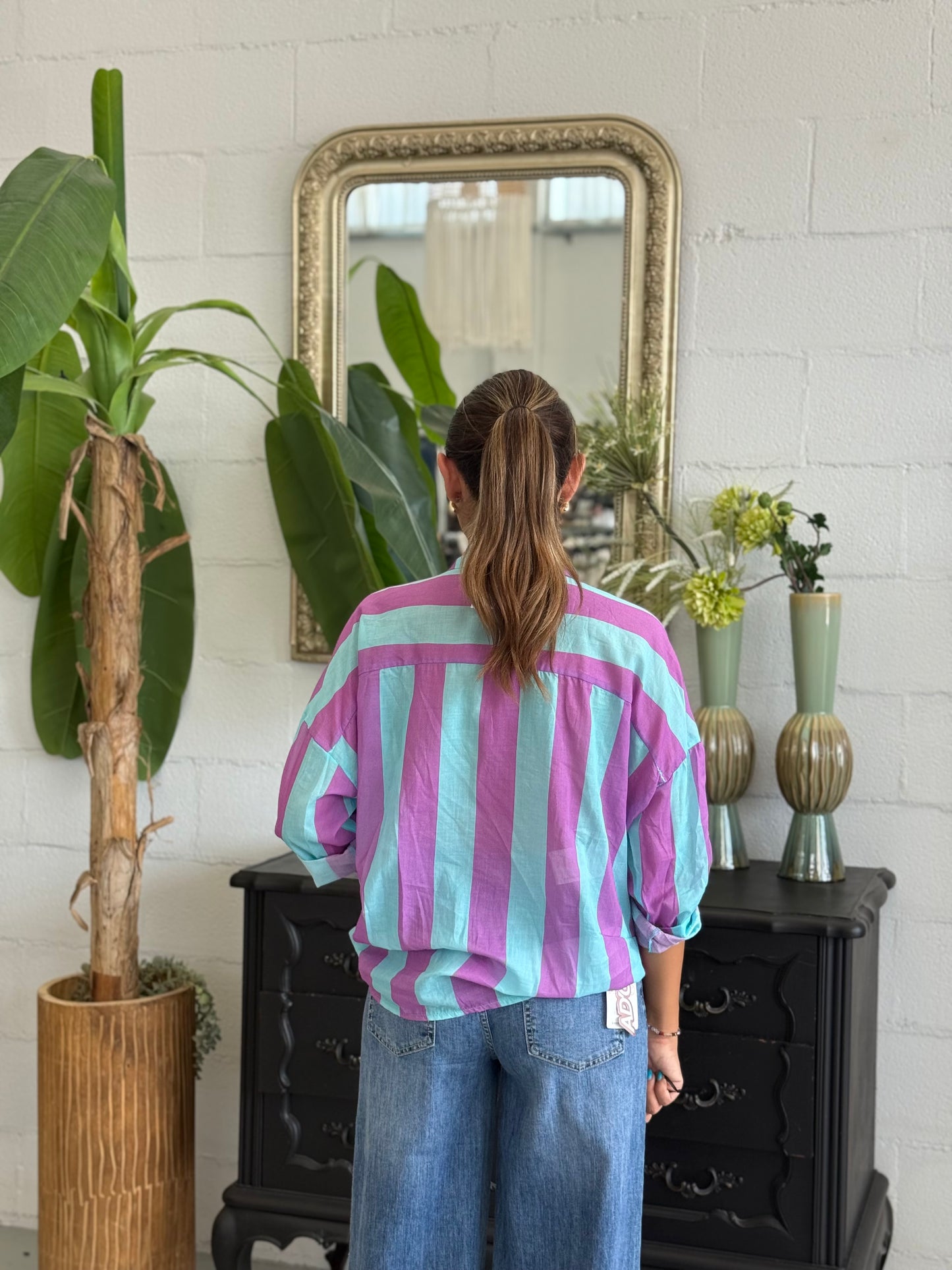 Camicia MUST Turchese/Lilla