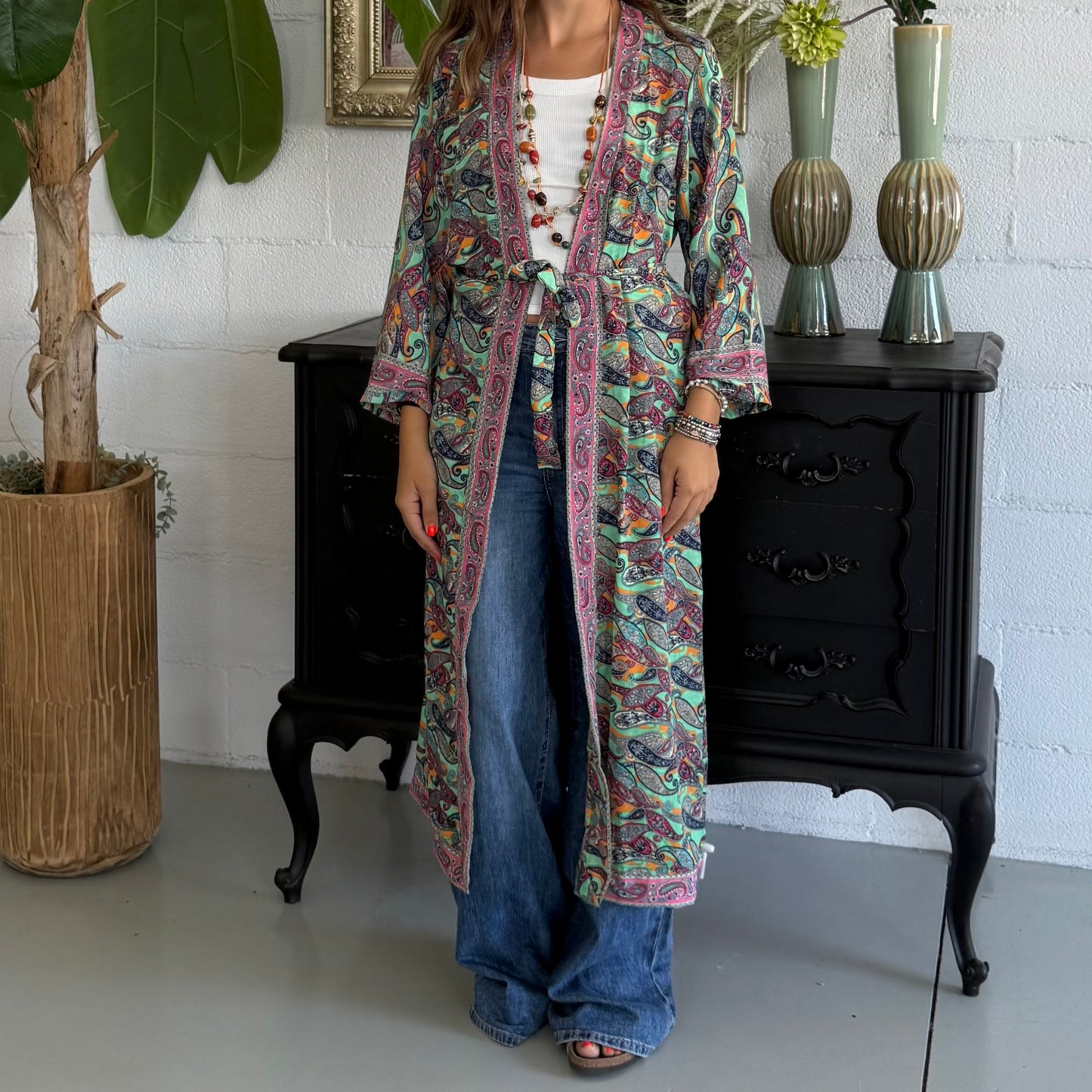 Kimono lungo Seta Indiana