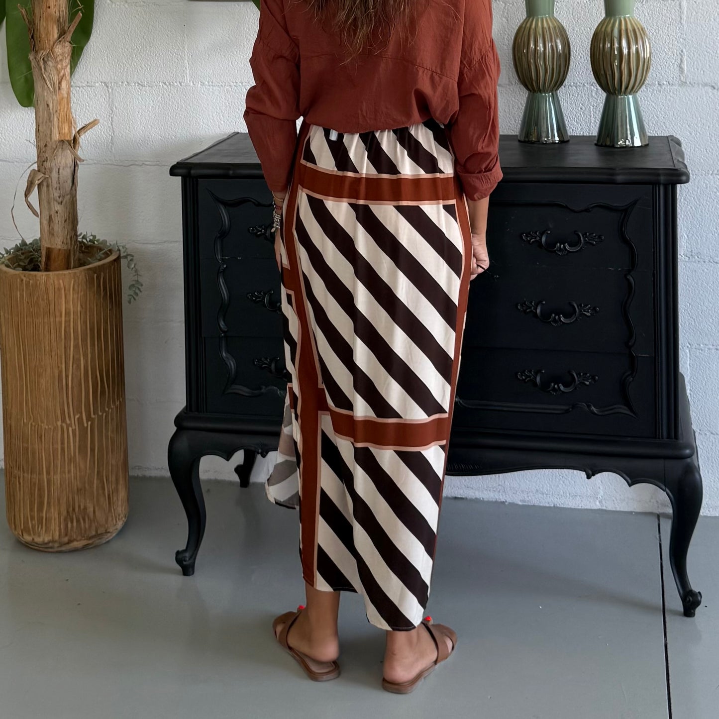 Gonna Pareo stripes Moro