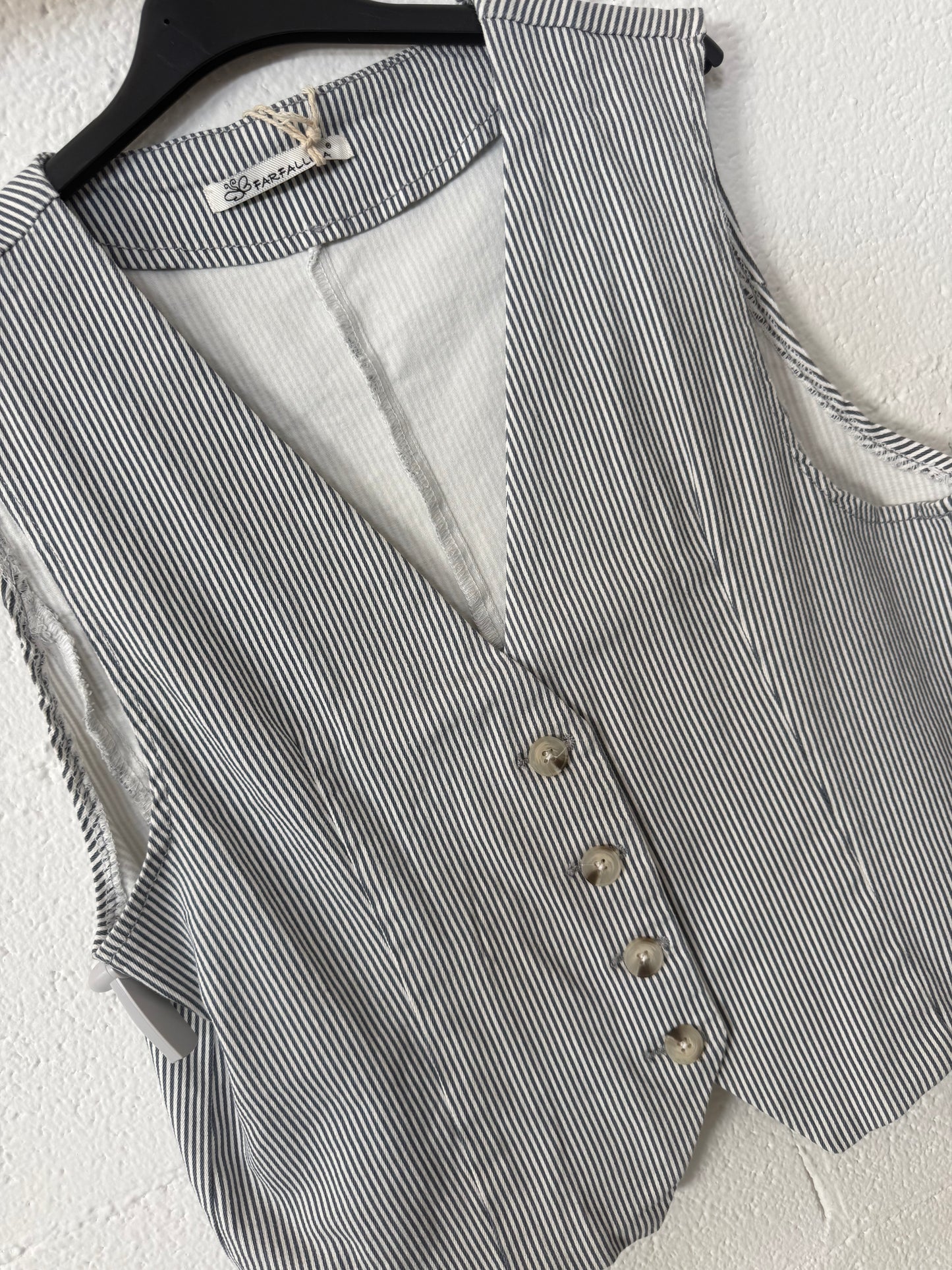 Gilet smanicato Gessato