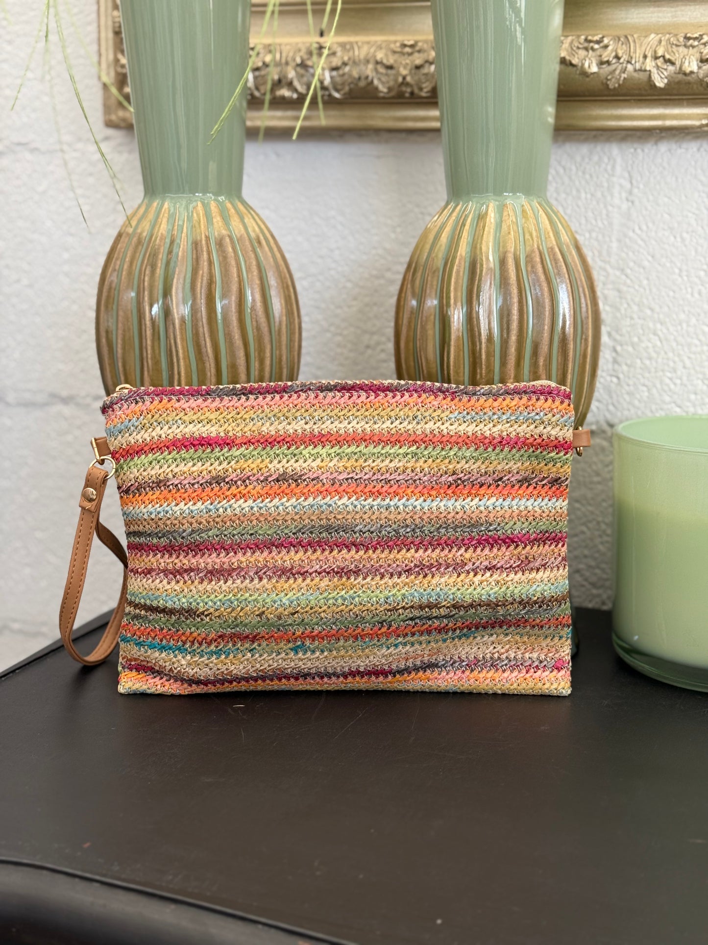 Pochette in paglia stile Missoni