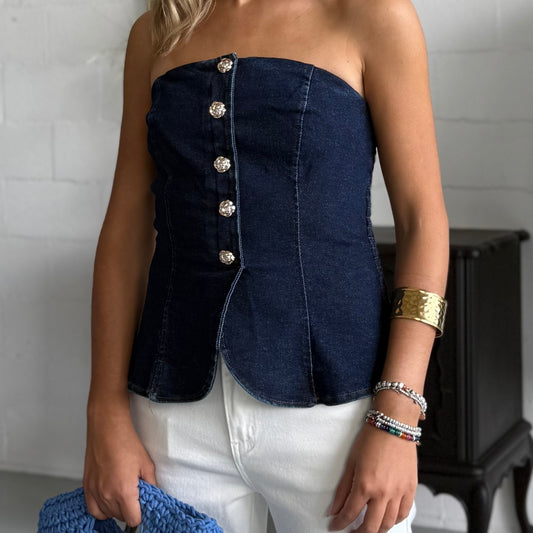 Corsetto Rose in Denim