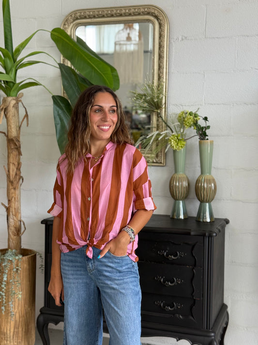 Camicia MUST Terracotta/Rosa