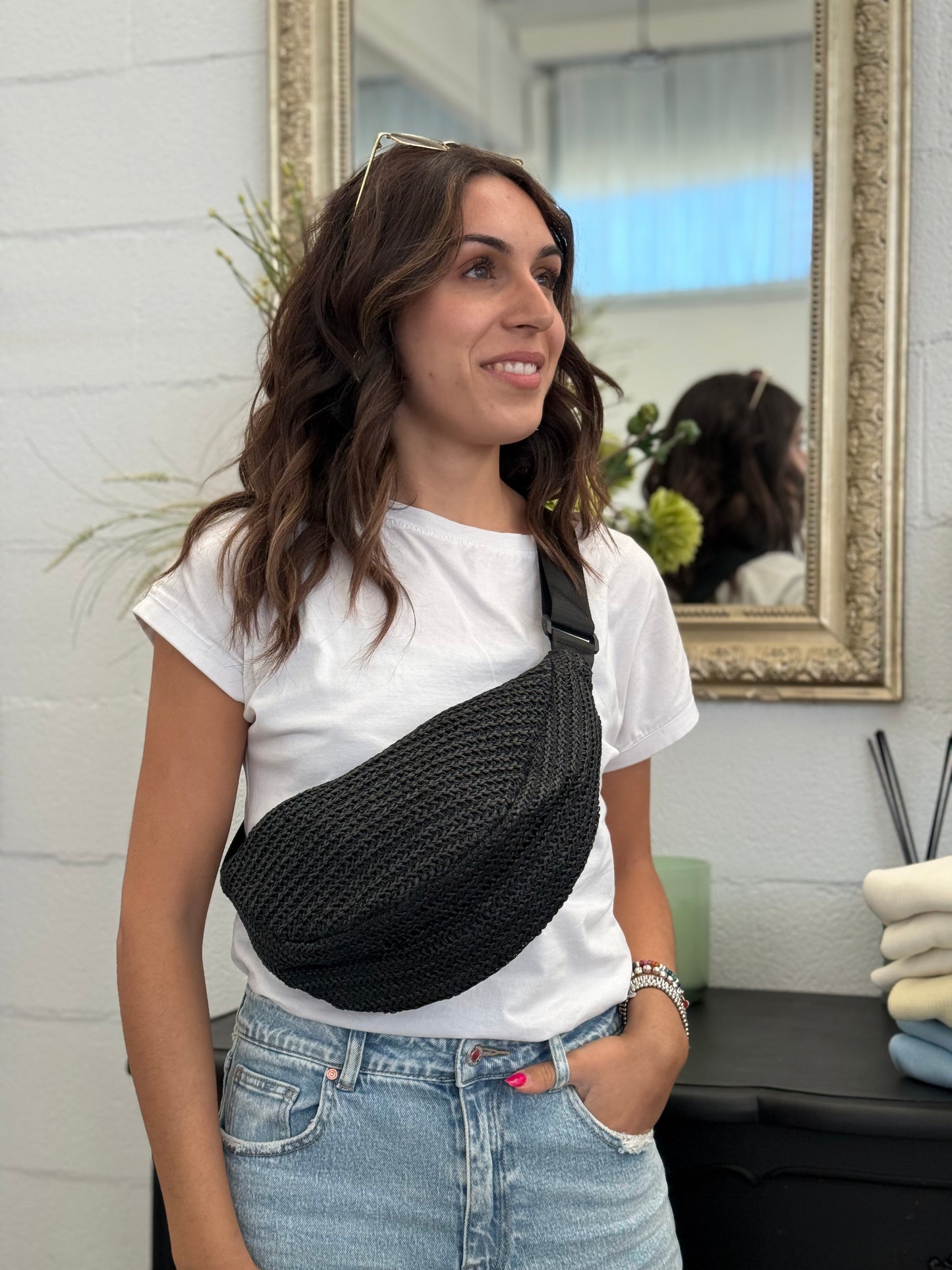 Marsupio stile Uniqlo in Paglia