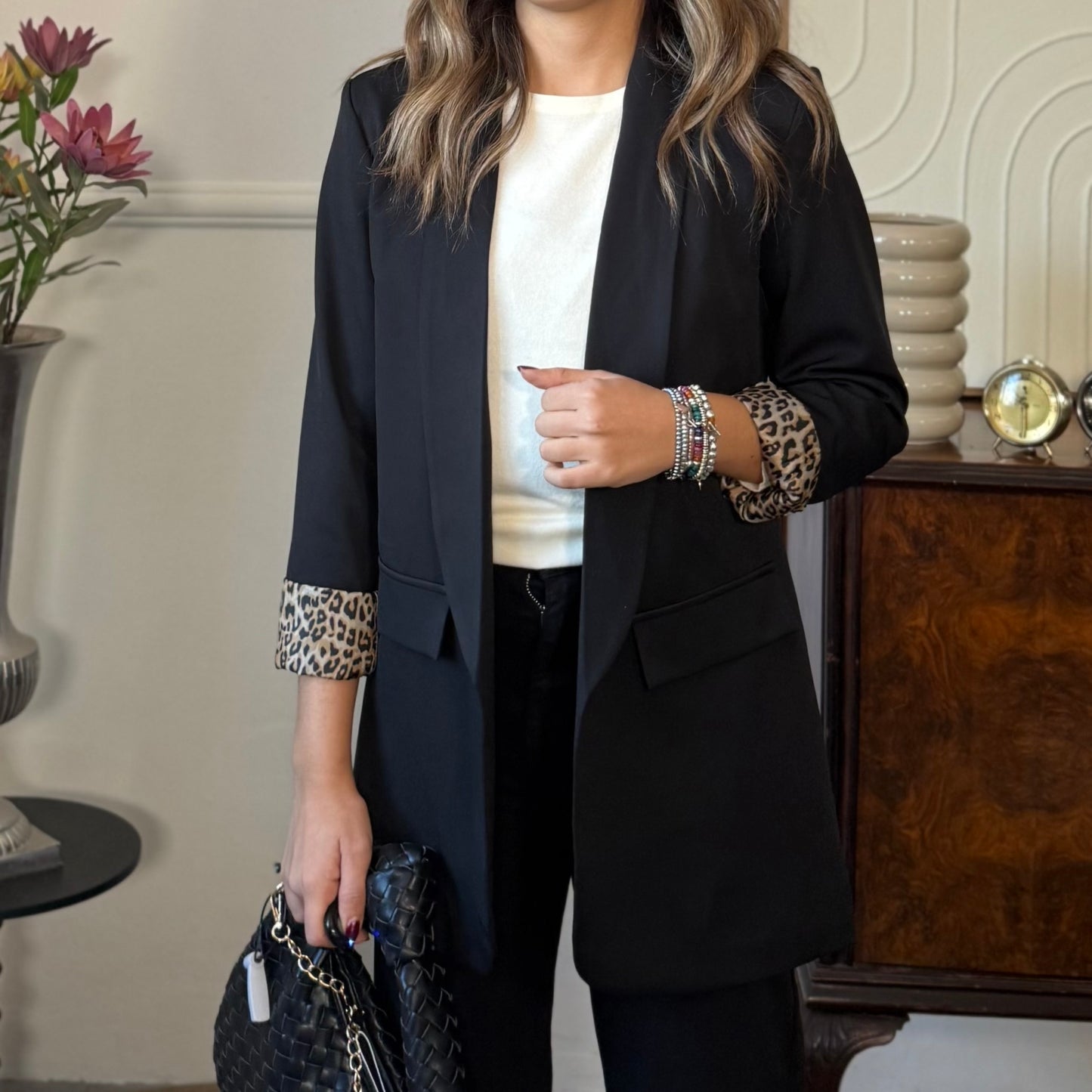 Blazer Iconic con fodera Leopard