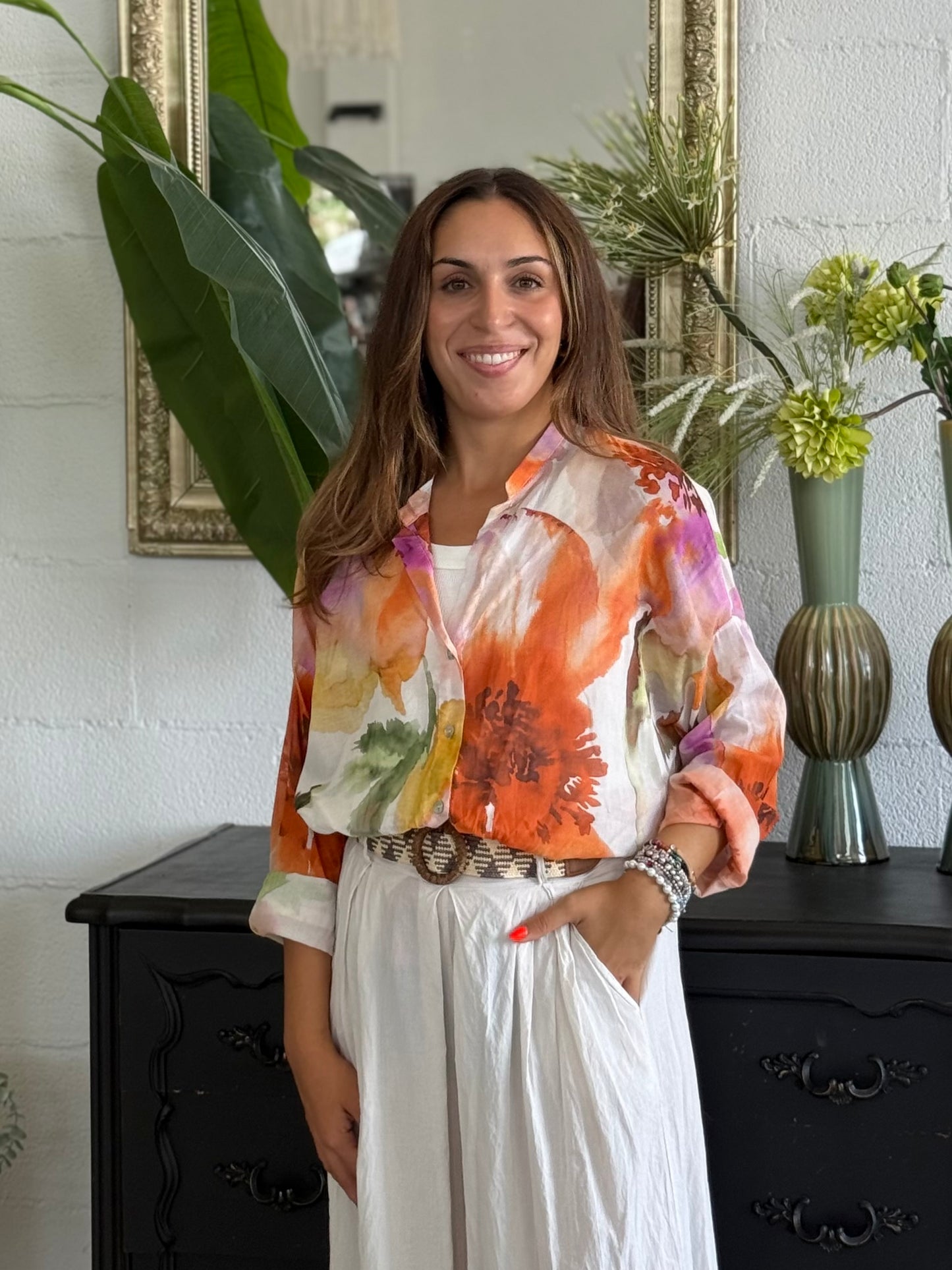 Camicia MUST Peonia Arancio