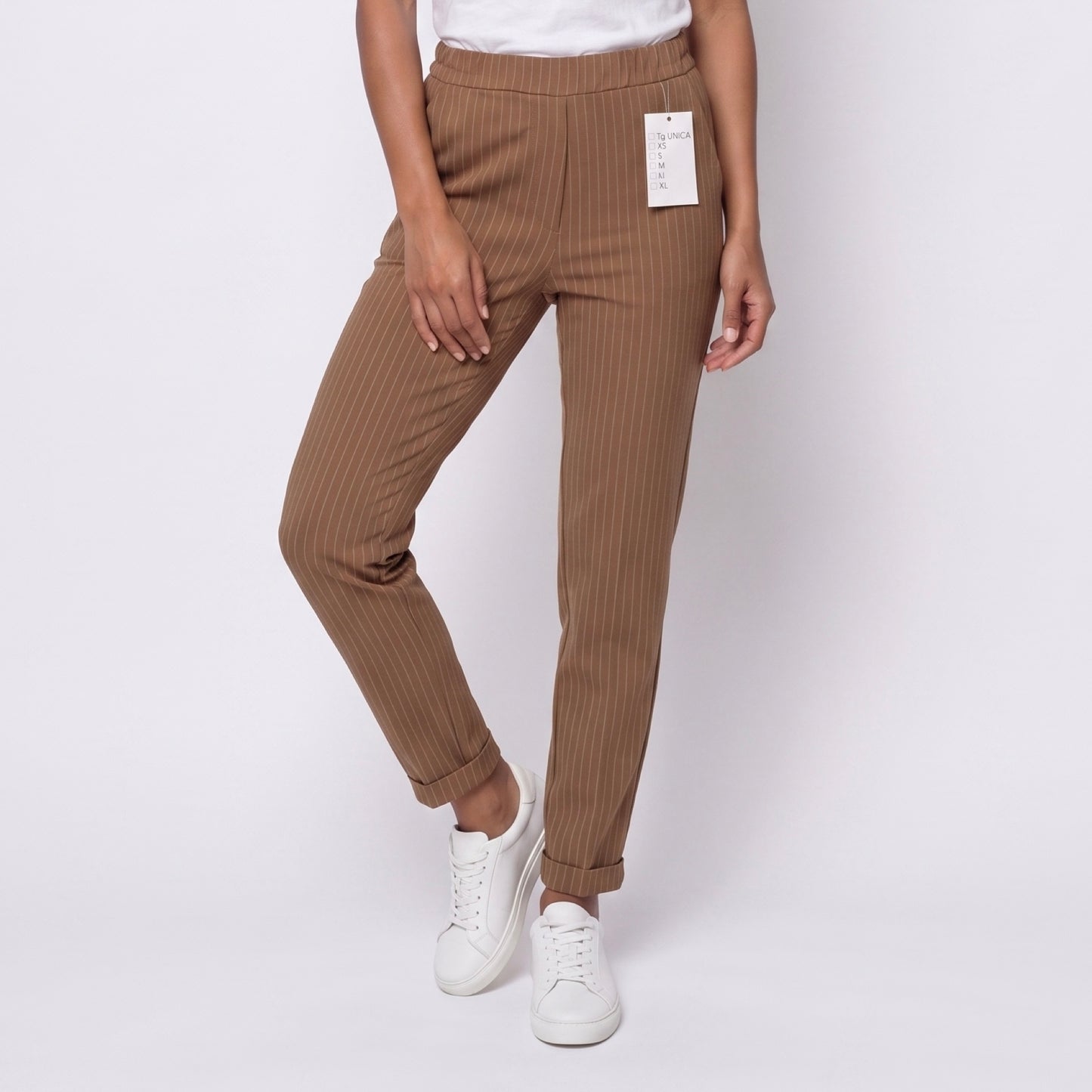 Pantalone Gessato Camel