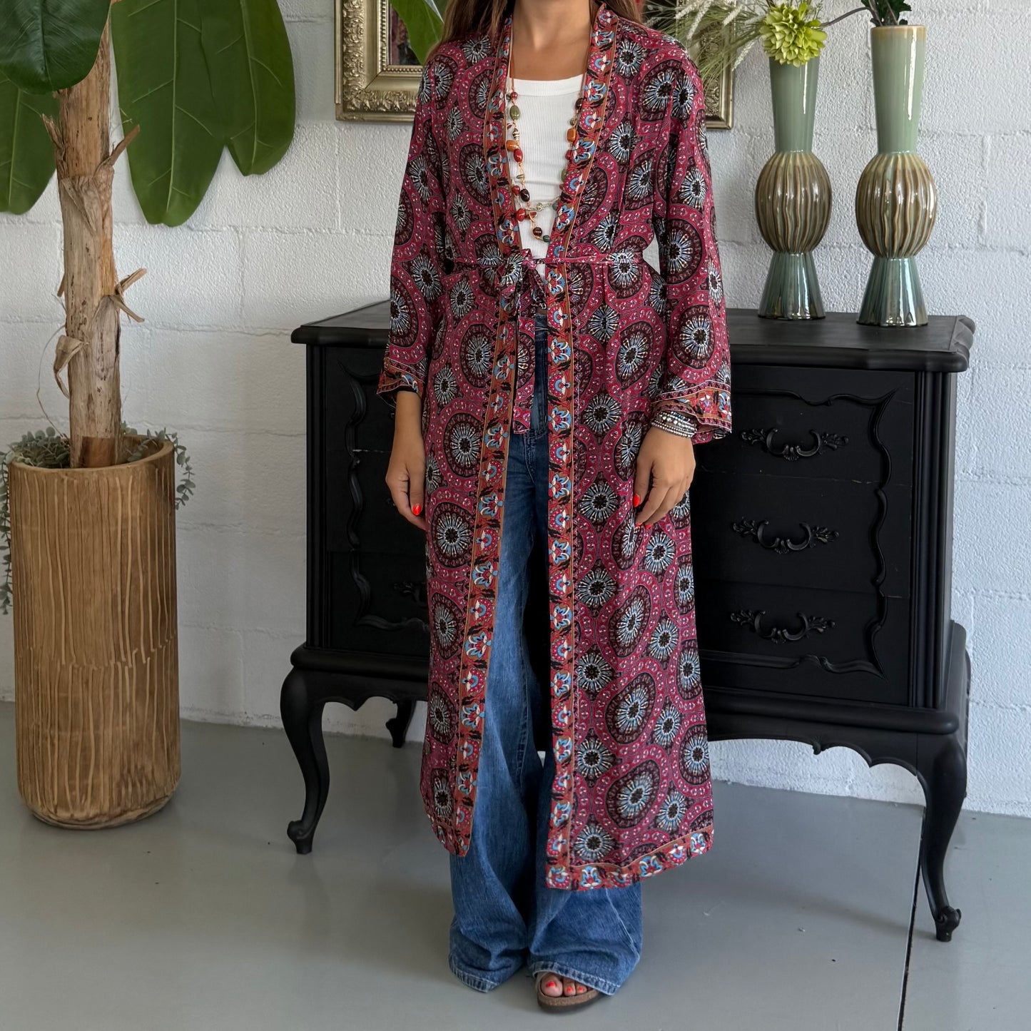 Kimono lungo Seta Indiana