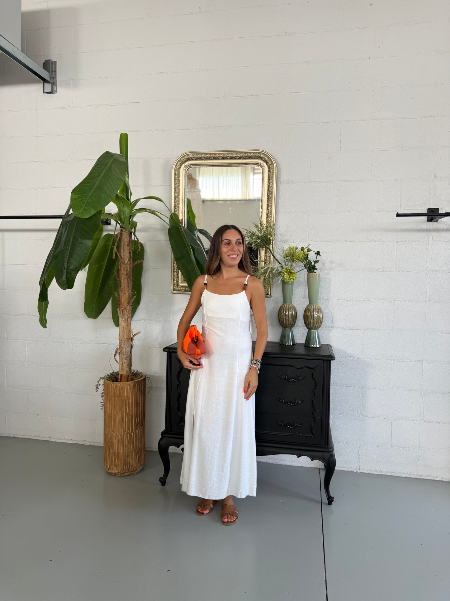 Vestito Bianco con perle
