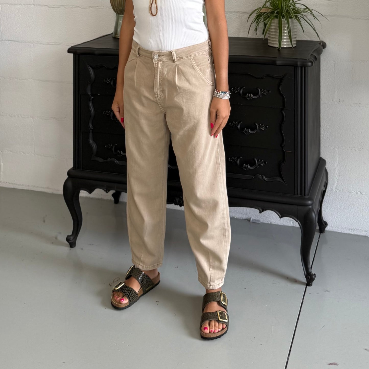 Jeans Ballon Beige