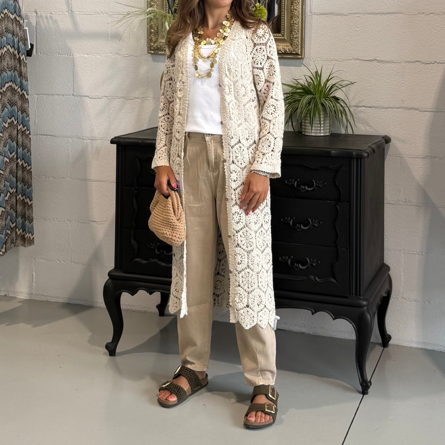 Cardigan Crochet Lungo