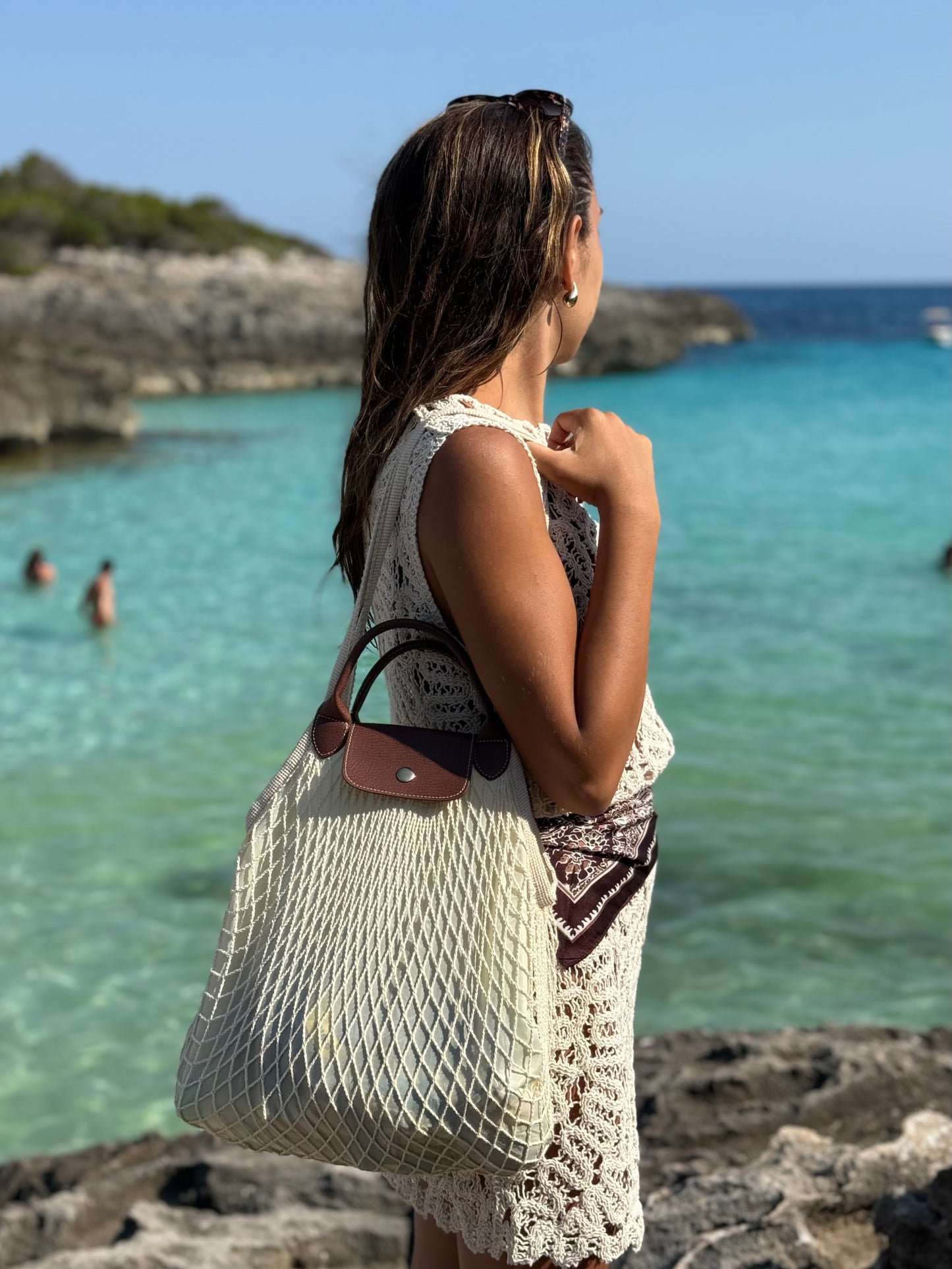 Borsa a rete stile Longchamp