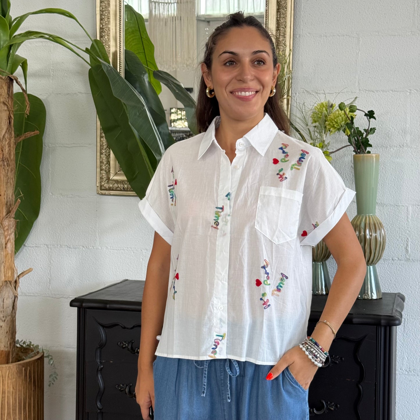 Camicia con ricami