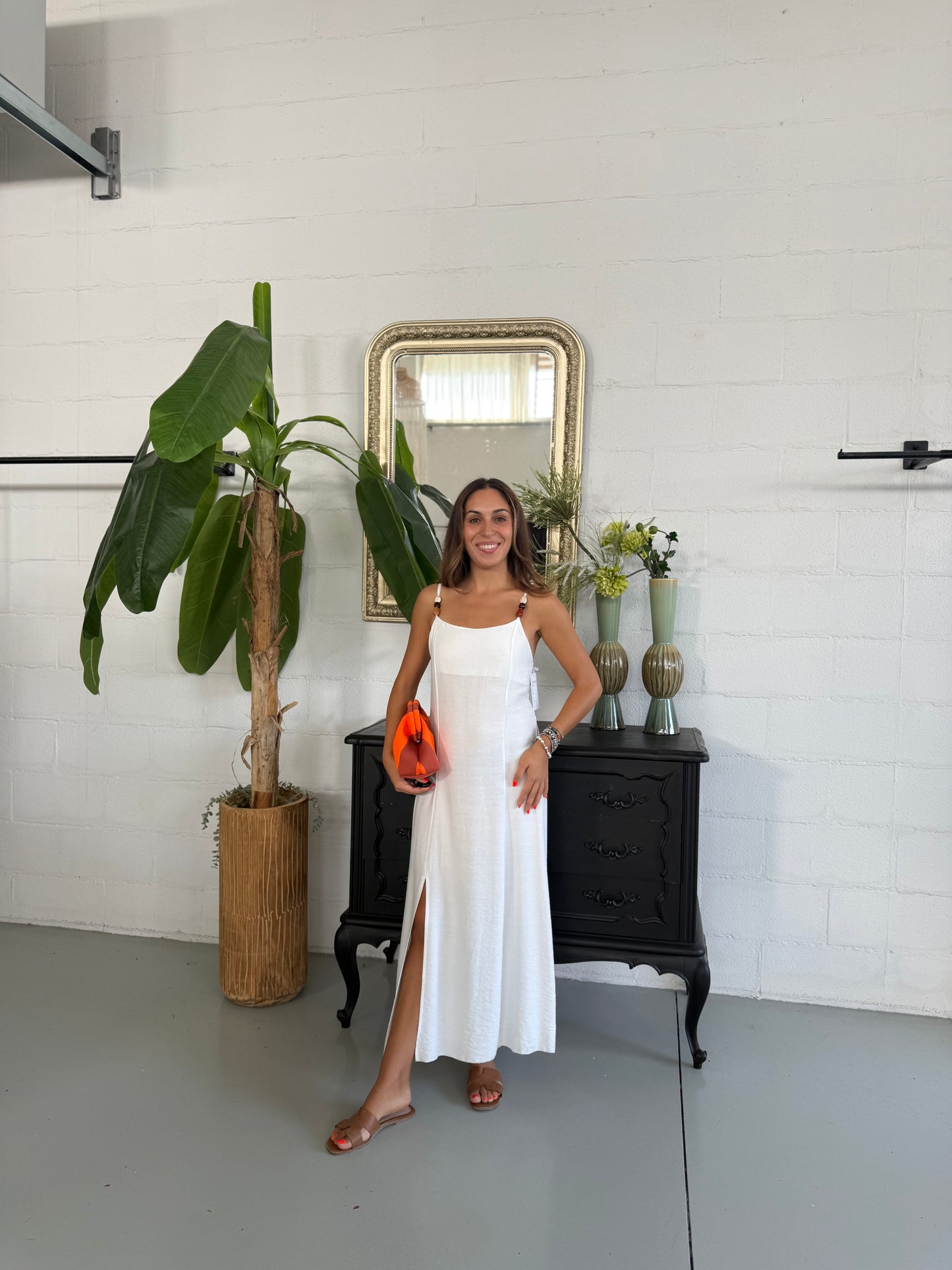Vestito Bianco con perle
