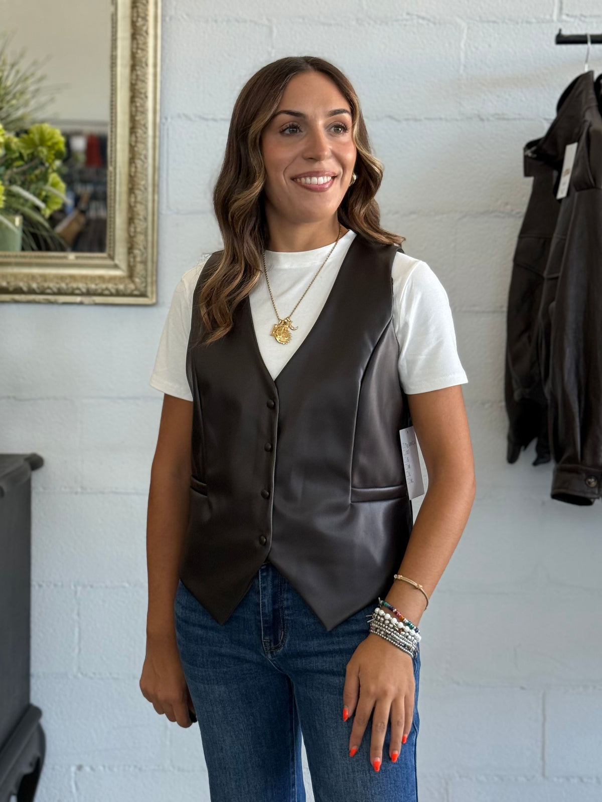 Gilet in ecopelle Moro