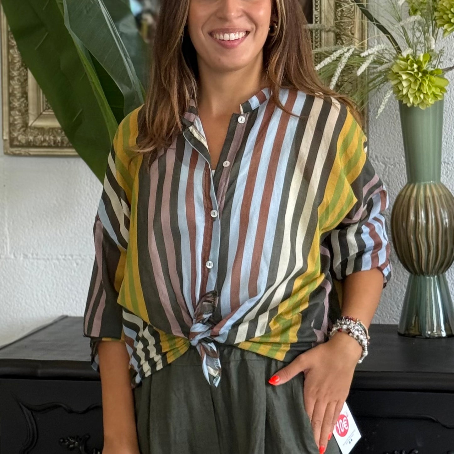 Camicia MUST righe Lime