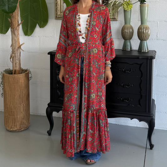 Kimono lungo Seta Indiana