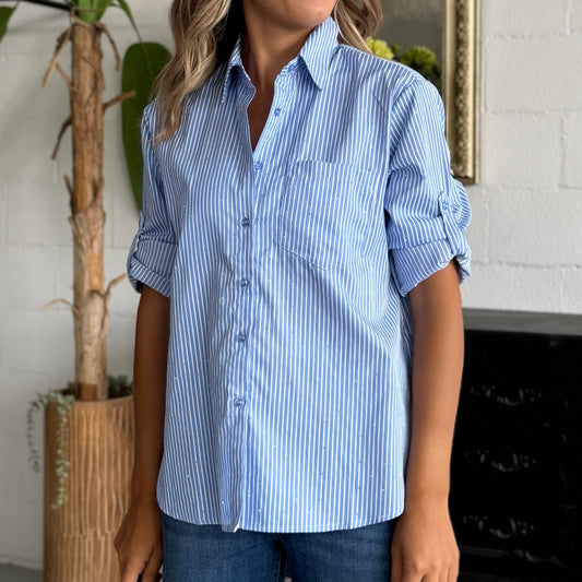 Camicia Must a Righe con strass