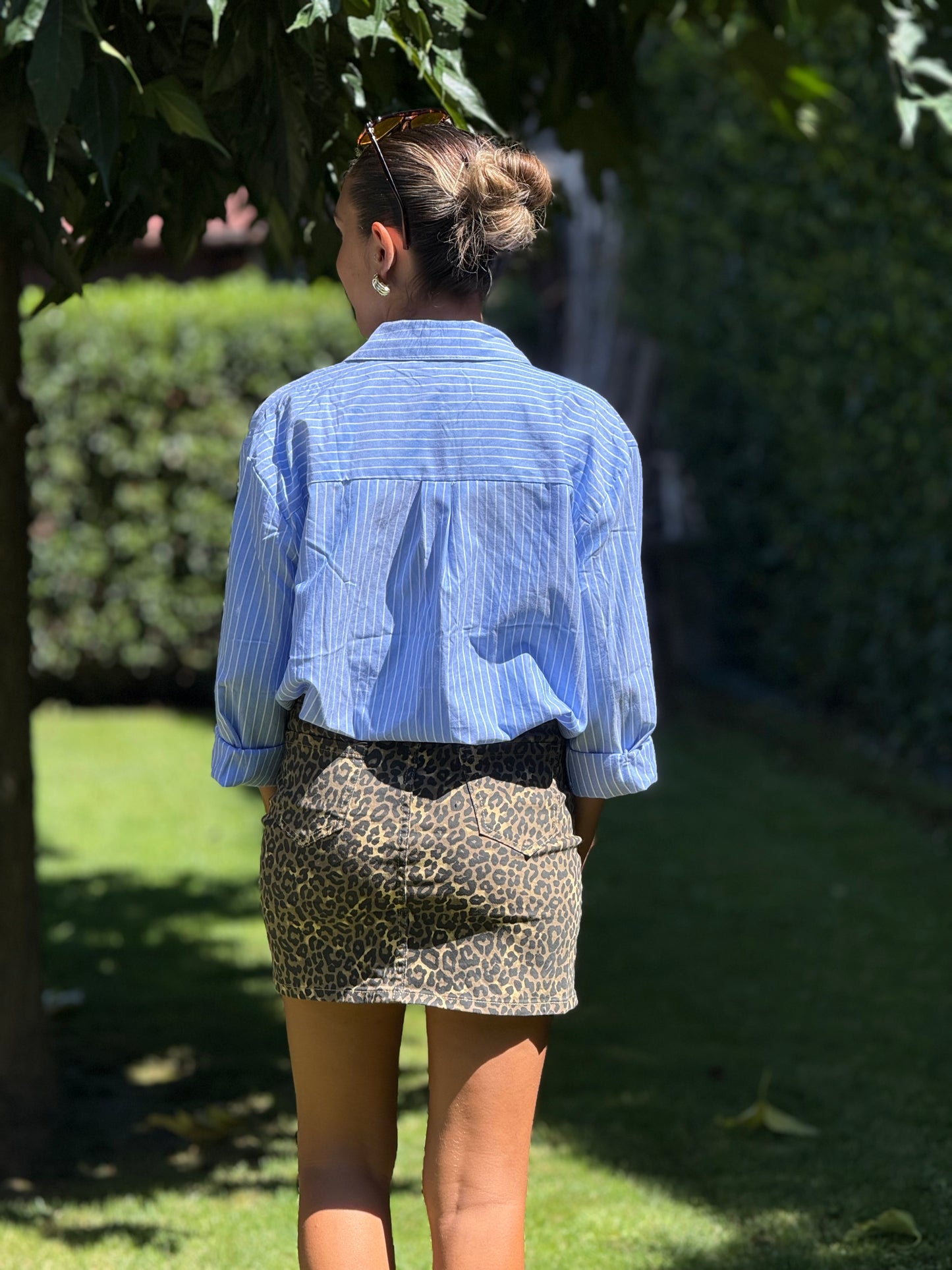 Minigonna di Jeans Leopard