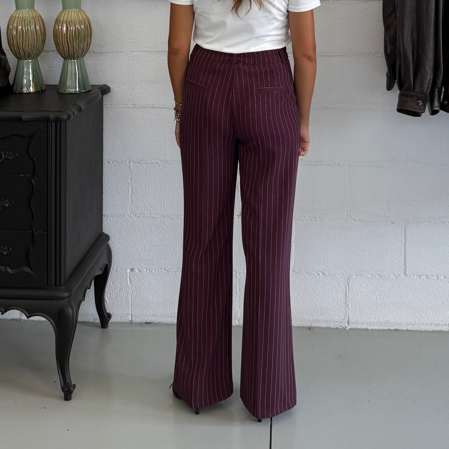 Pantalone Premium Gessato Bordeaux