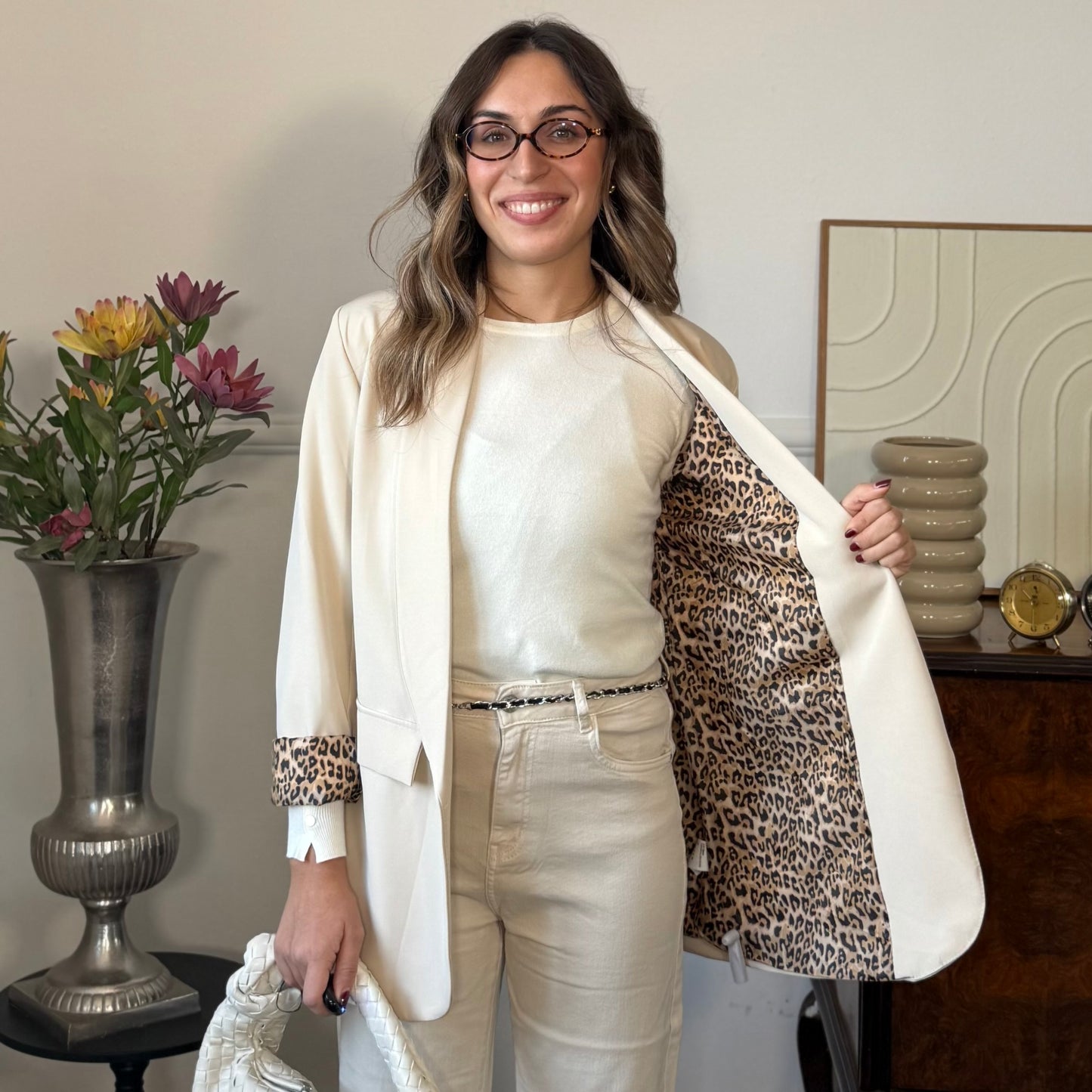 Blazer Iconic con fodera Leopard