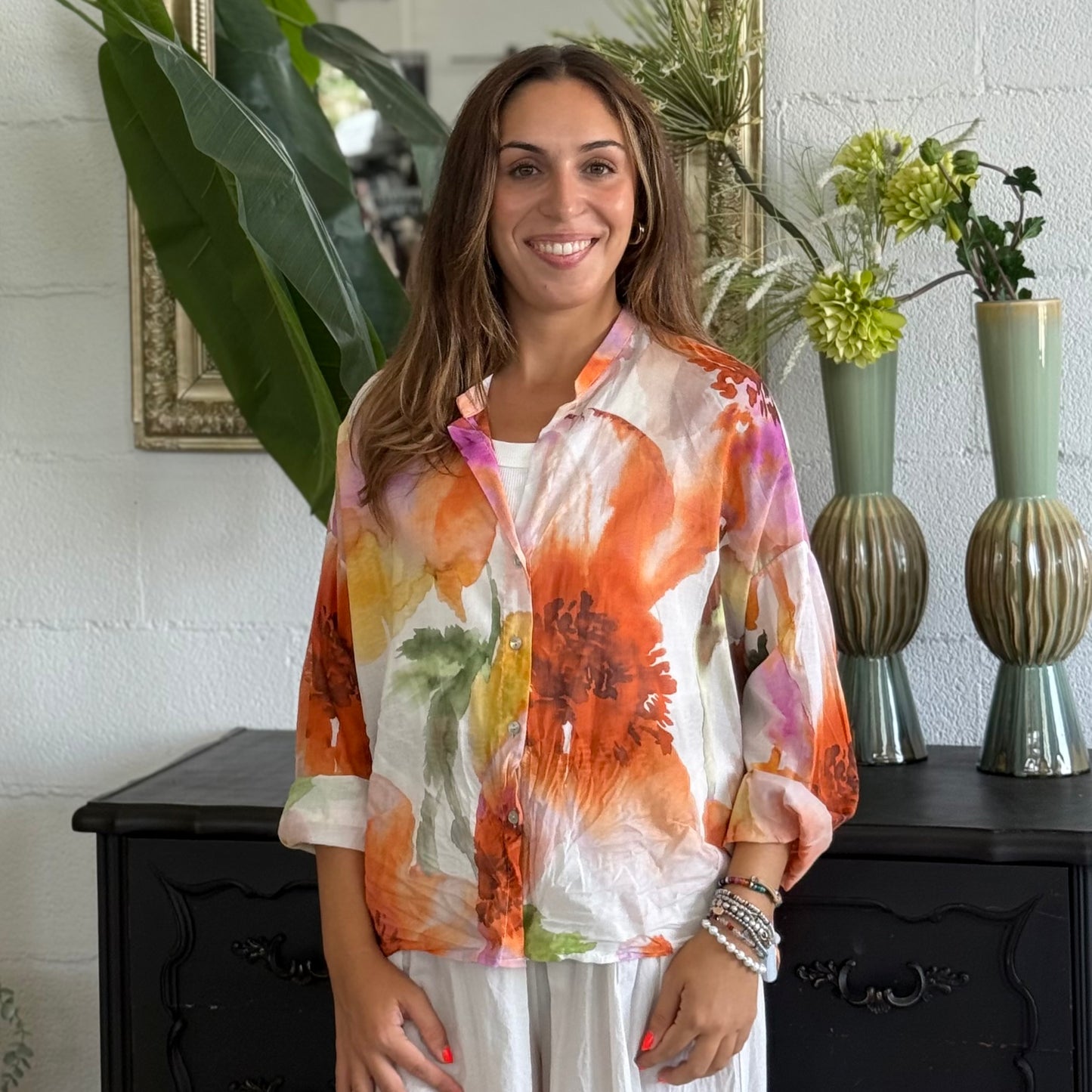 Camicia MUST Peonia Arancio