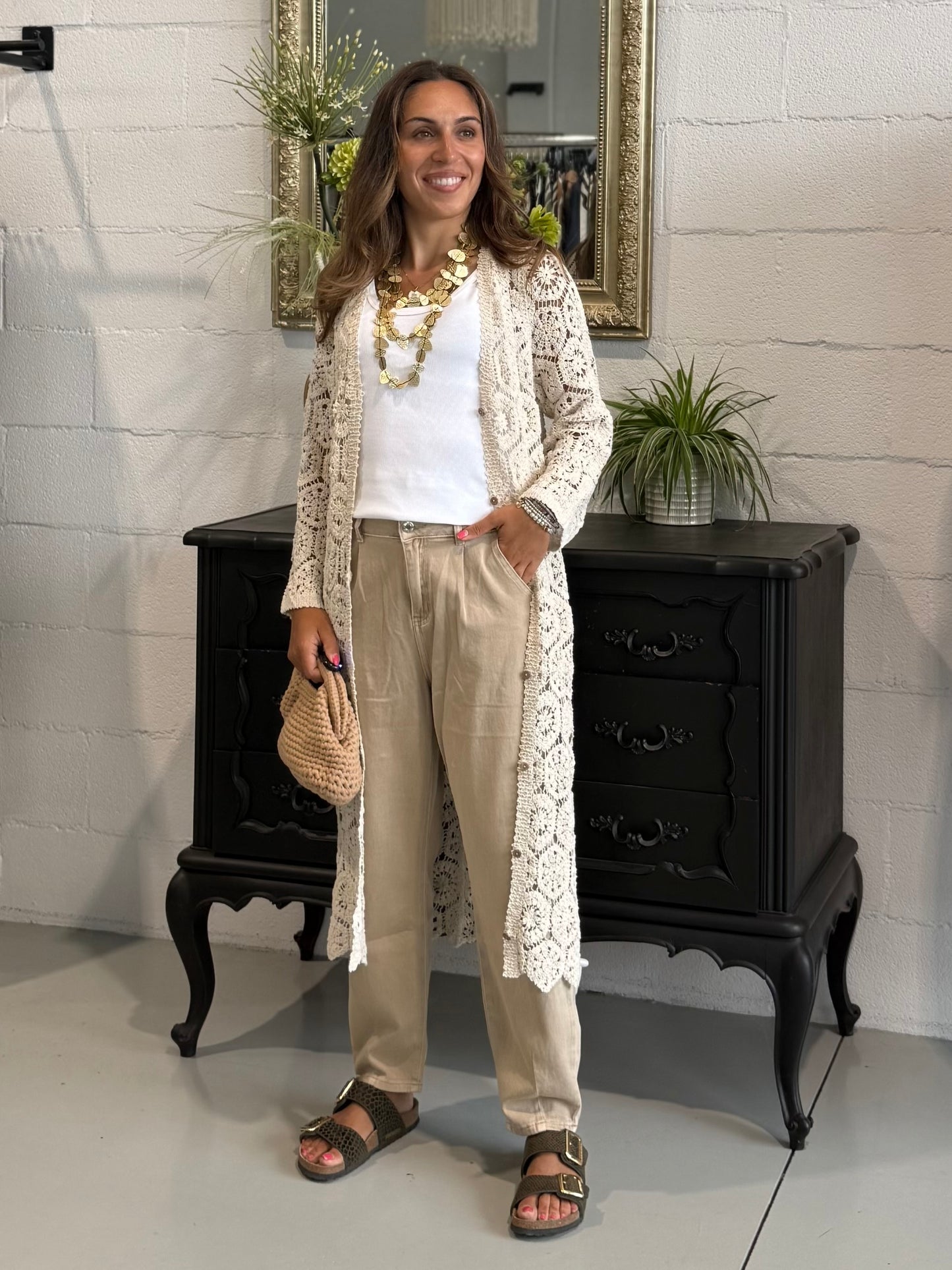 Cardigan Crochet Lungo
