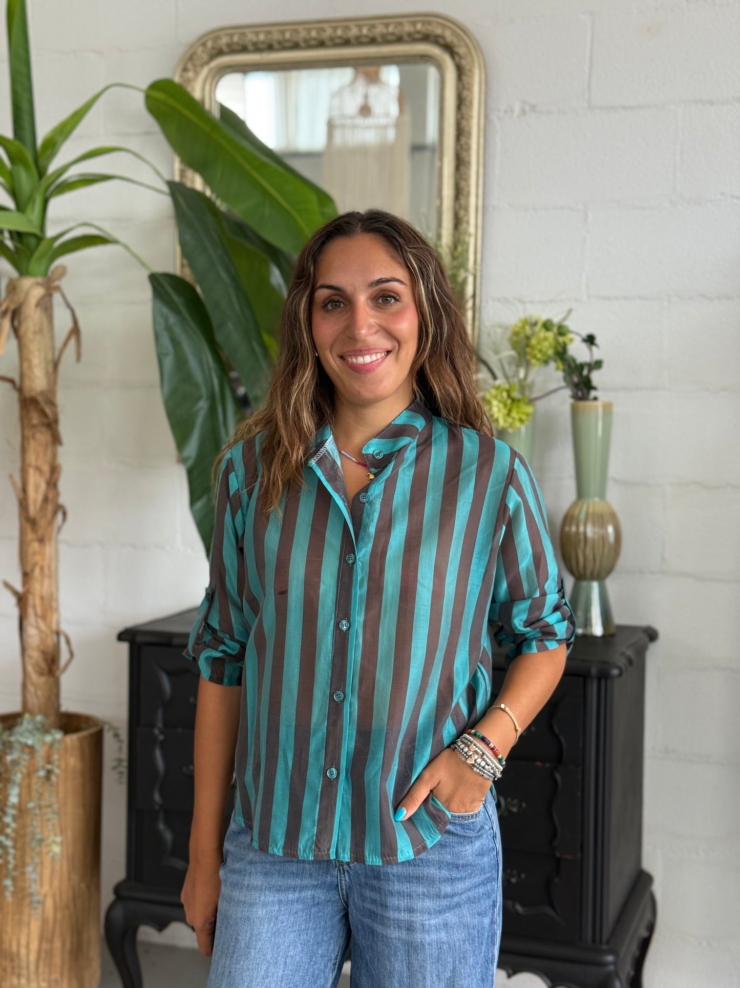 Camicia MUST Acquamarina/Moro
