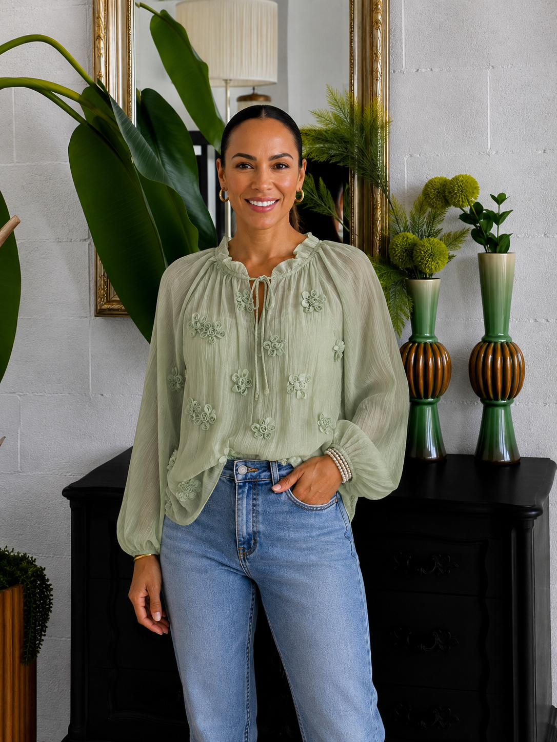 Camicia Bloom color Menta