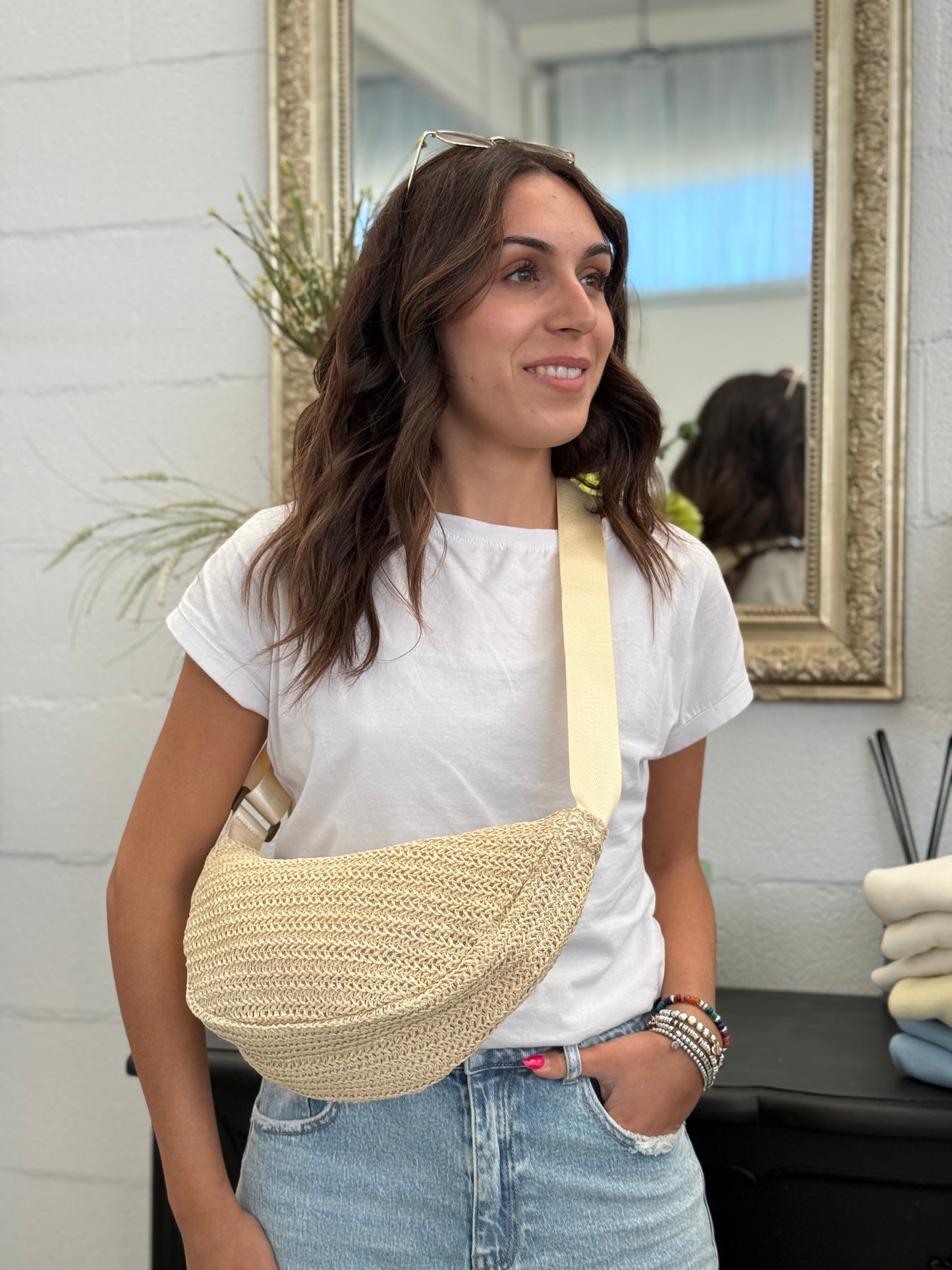 Marsupio stile Uniqlo in Paglia