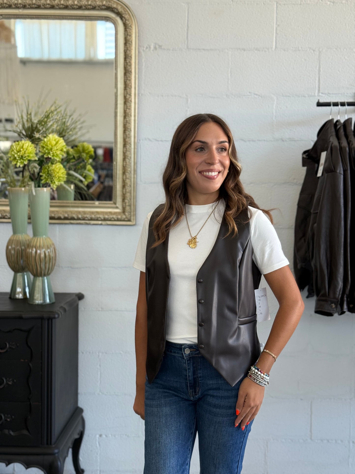 Gilet in ecopelle Moro