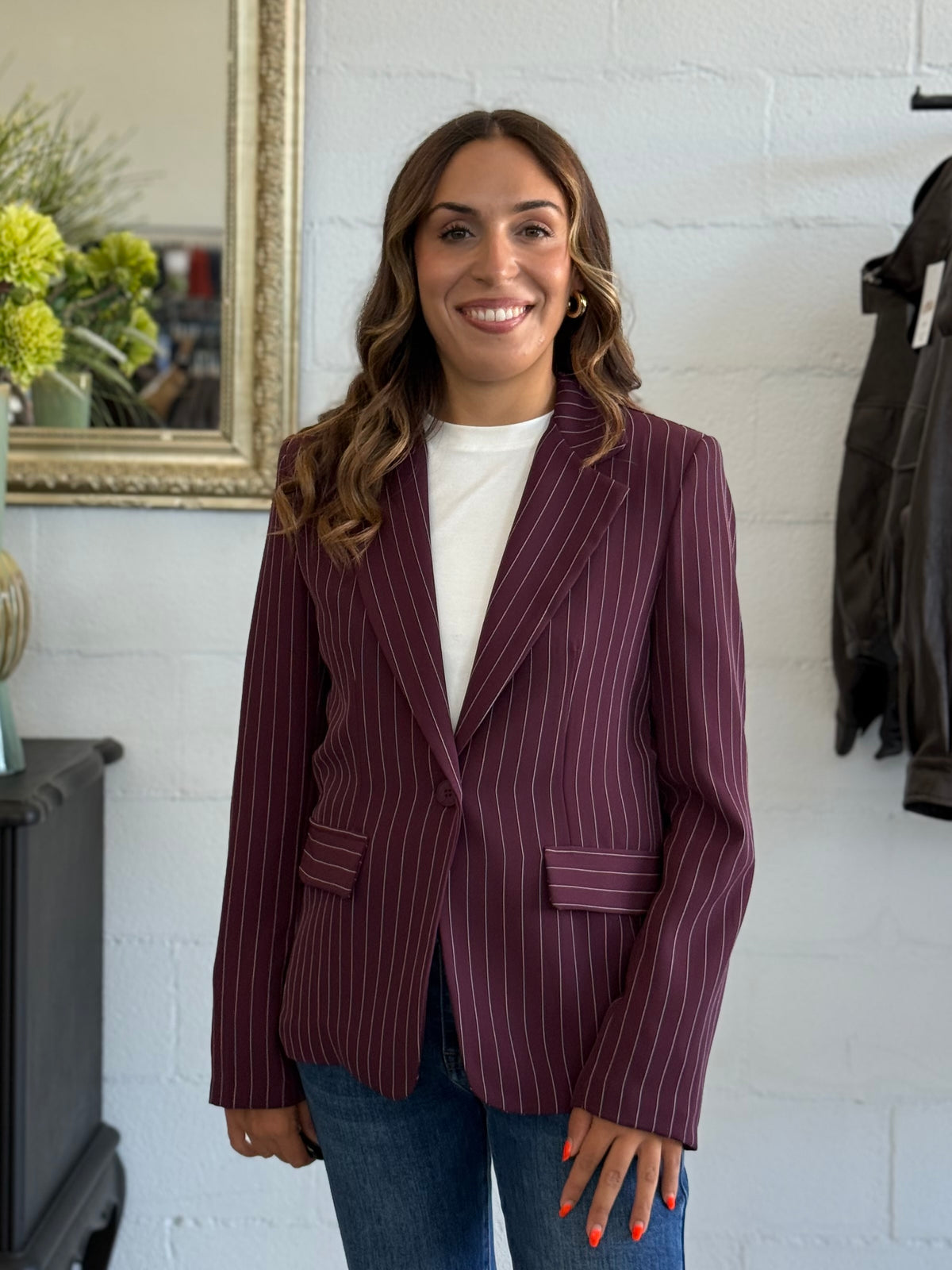 Blazer Premium Gessato Bordeaux