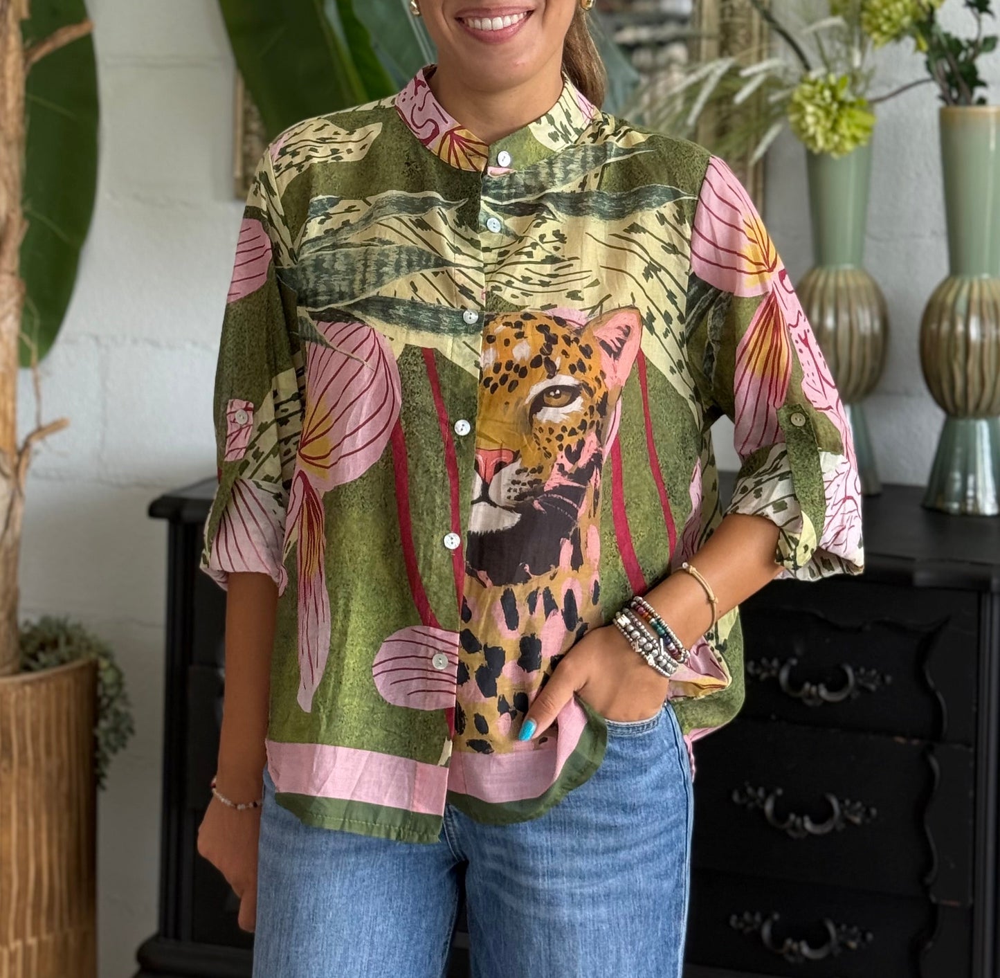 Camicia Tiger Flower