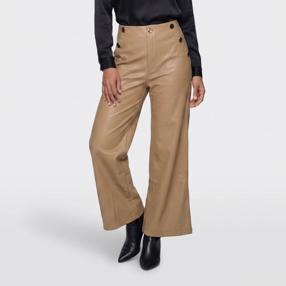 Pantalone in ecopelle Beige pois TOP QUALITY