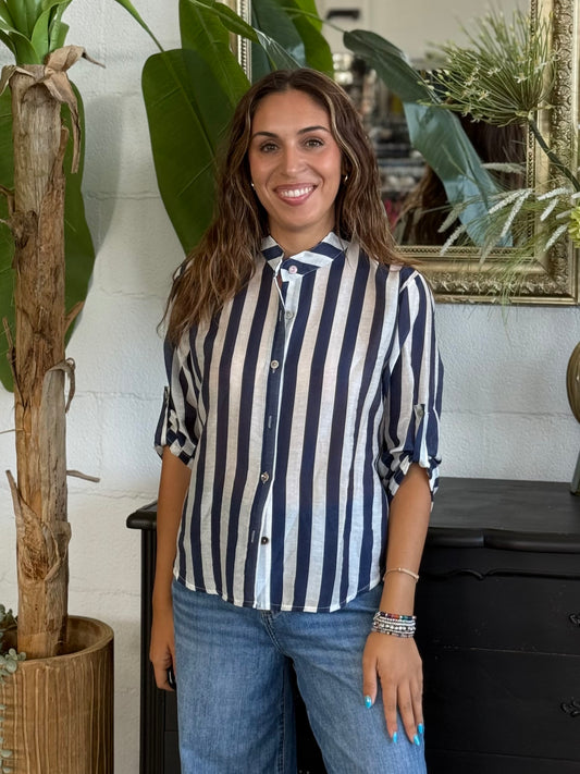 Camicia MUST Blu/Bianco