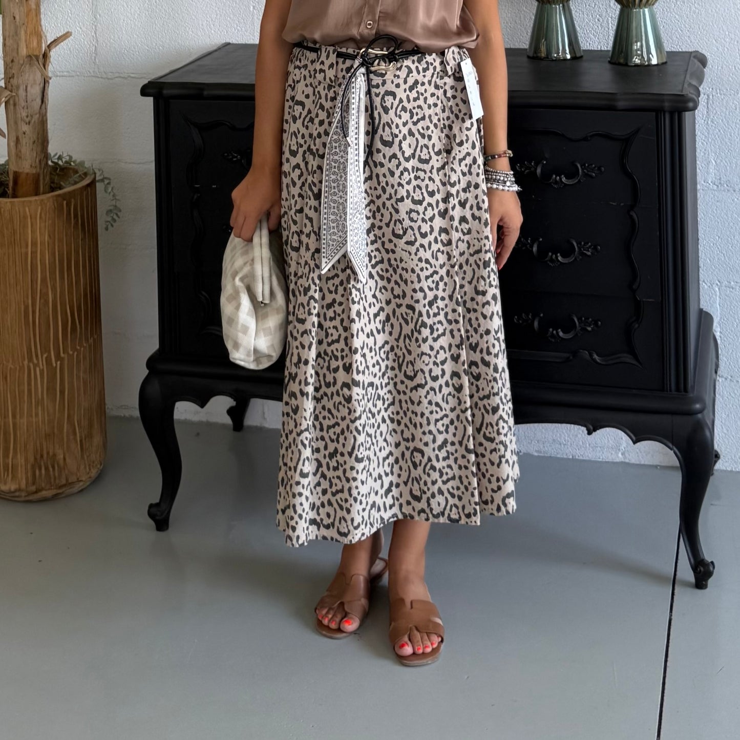 Gonna Leopard in cotone
