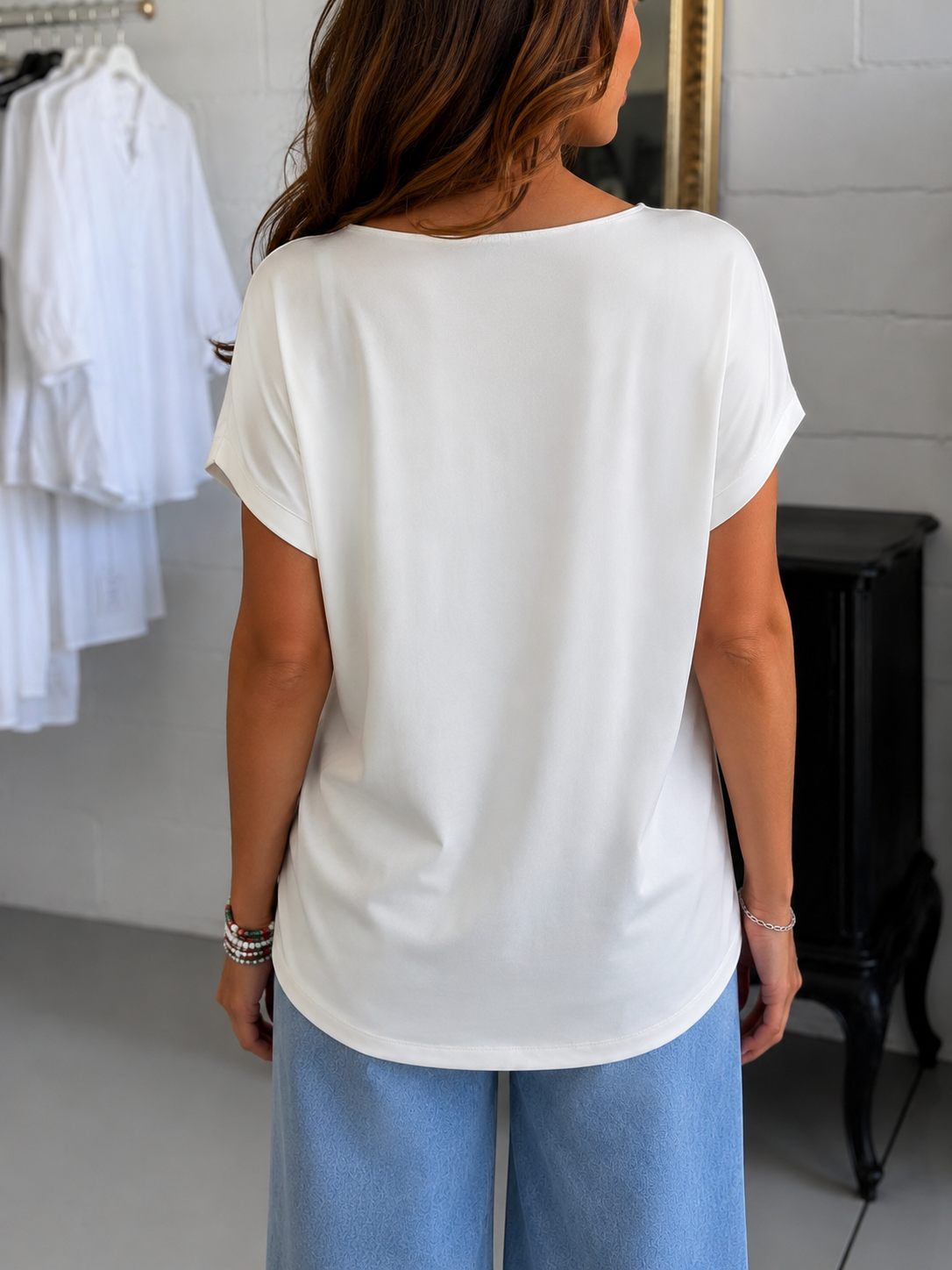 T-shirt Romantic con fiocco laterale