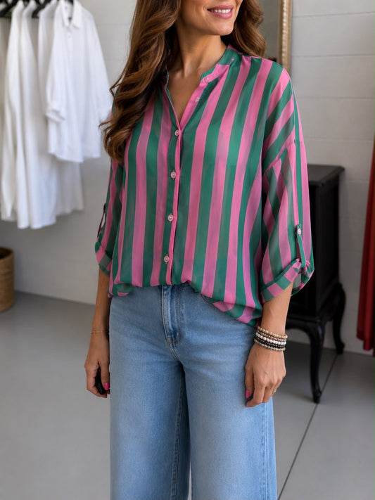 Camicia MUST Verde/Rosa
