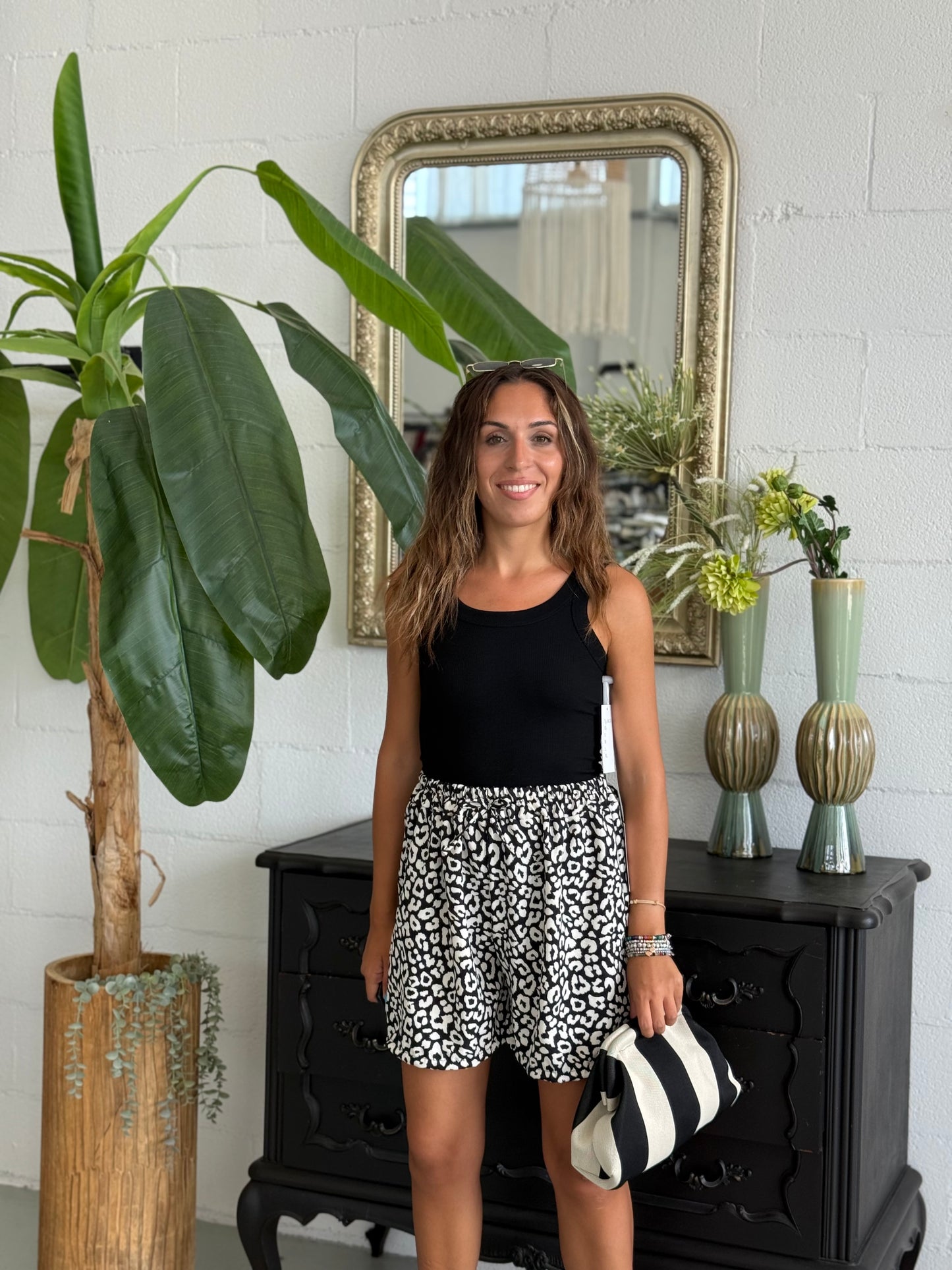 Short ‘DA AVERE’ Leopard Bianco e Nero