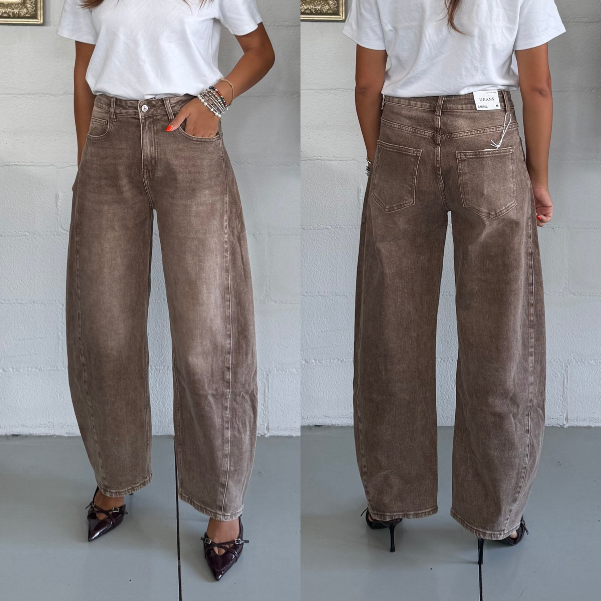 Jeans Barrel Nocciola