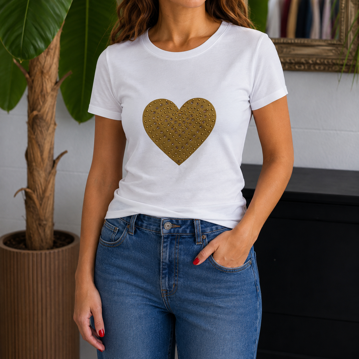 T-shirt Heart Gold
