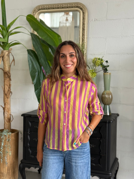 Camicia MUST Giallo/Violetto