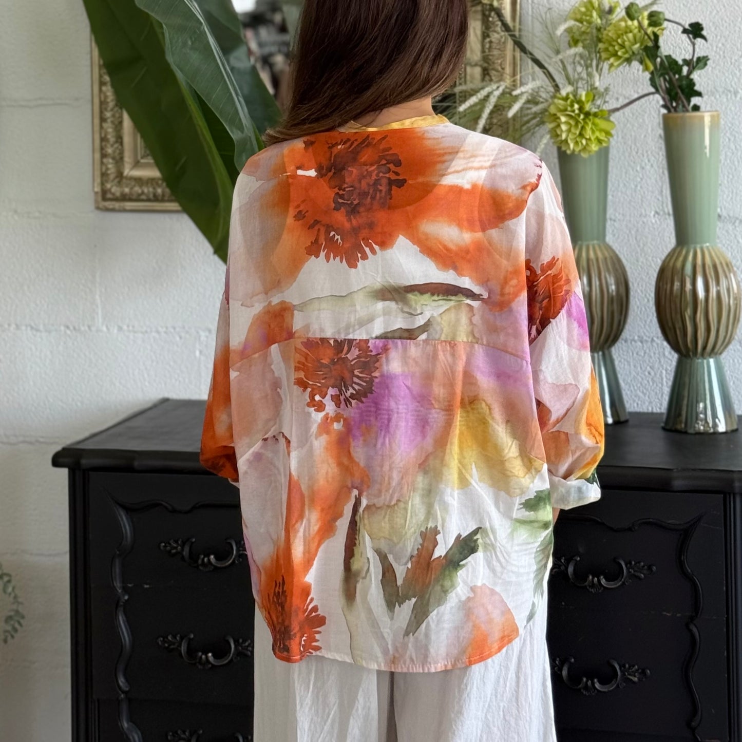 Camicia MUST Peonia Arancio