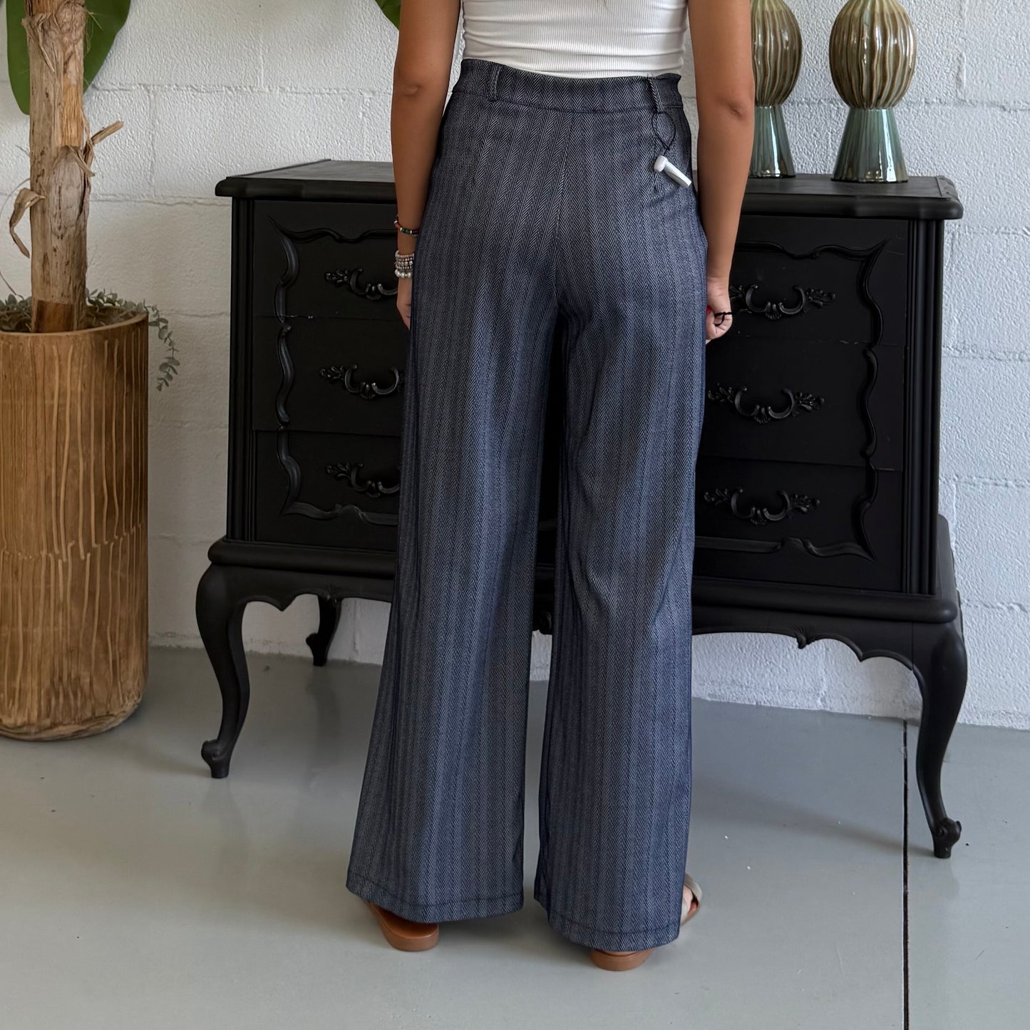 Pantalone Sartoriale Spigato Blu