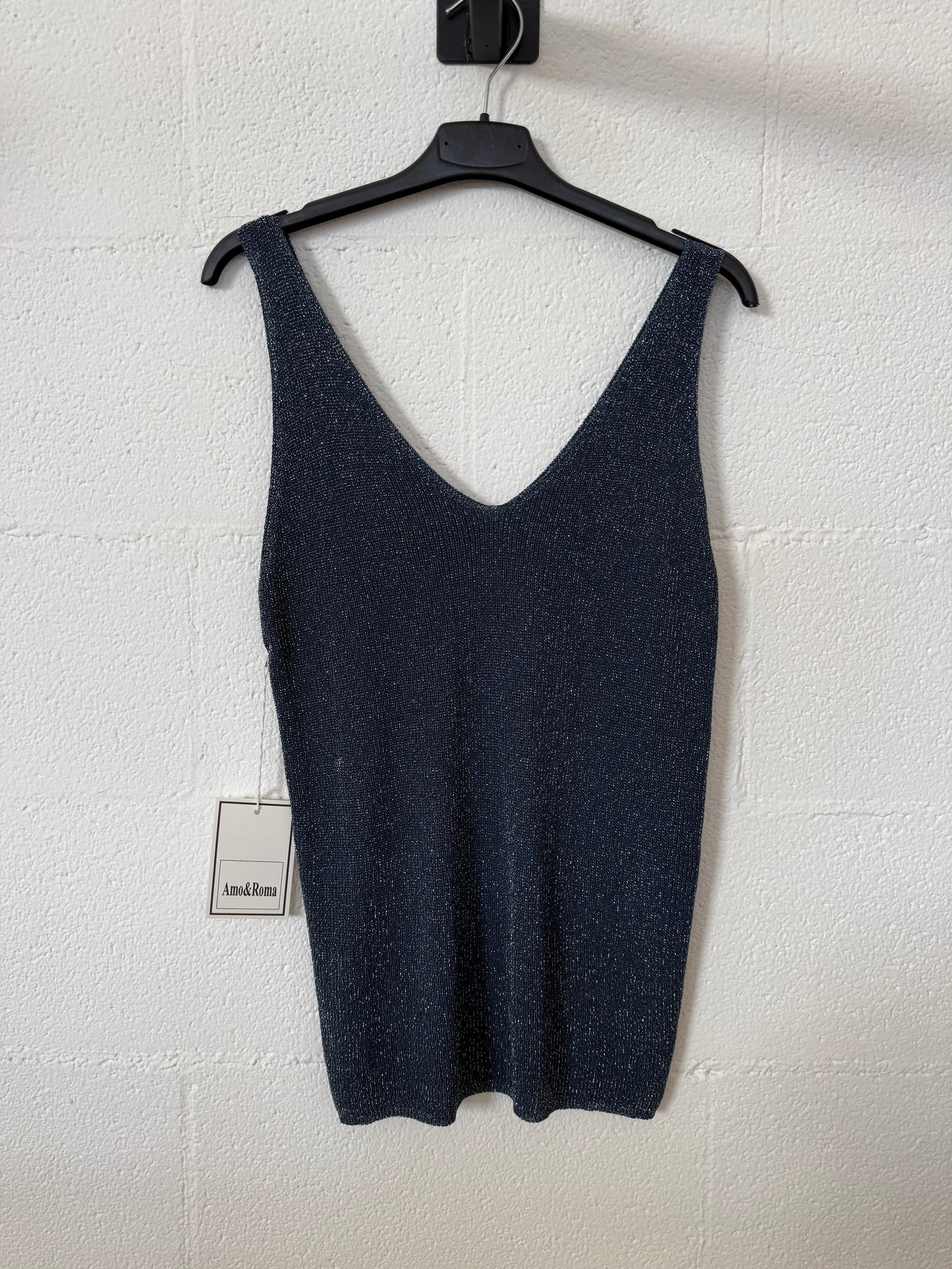 Top Lurex Blu